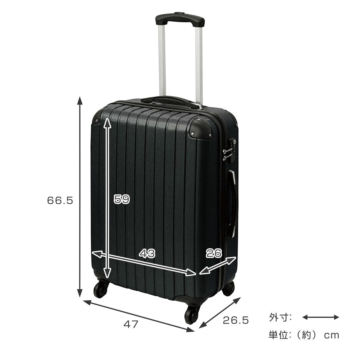 新品○RICARDO○ 3泊-6泊 スーツケース 58L 4輪 キャリーバッグ - www