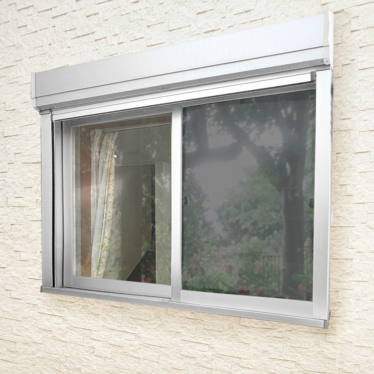 窓貼りシート 遮光 断熱 クールシート 90×90cm 1枚入り ( 窓用 遮光シート シート 窓 腰高窓 UVカット 目隠しシート 粘着シート ガラス 貼る 窓シート 断熱シート 目隠し 防犯 ガラスに貼るフィルム 省エネ 節電 エコ ) 【ライトグレー×アルミ】 ライトグレー×アルミ