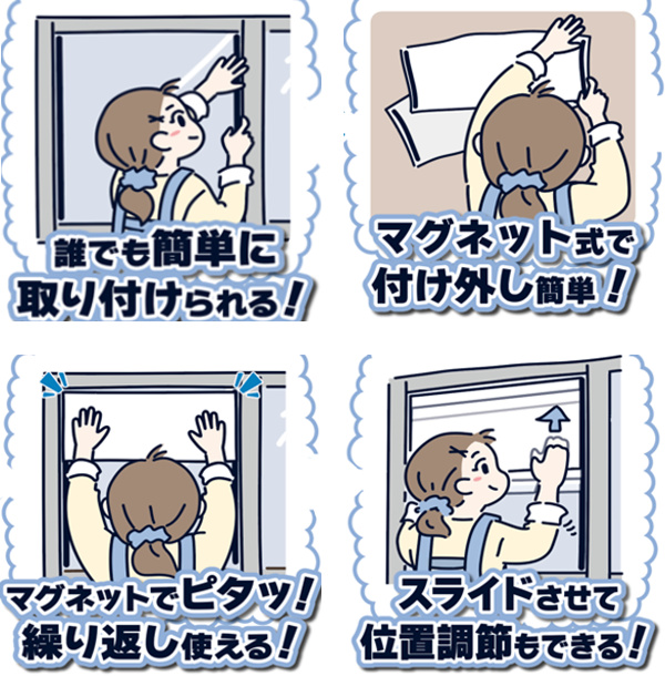 窓貼りシート 窓用 すりガラス調 目隠しシート 90×30cm 3枚組 ( 遮光シート 窓 シート 遮光 UVカット 目隠し マグネット 貼ってはがせる ガラス 貼る 窓シート 防犯 簡単設置 ガラスに貼るフィルム 省エネ 節電 エコ ) 【クールタイル】 クールタイル