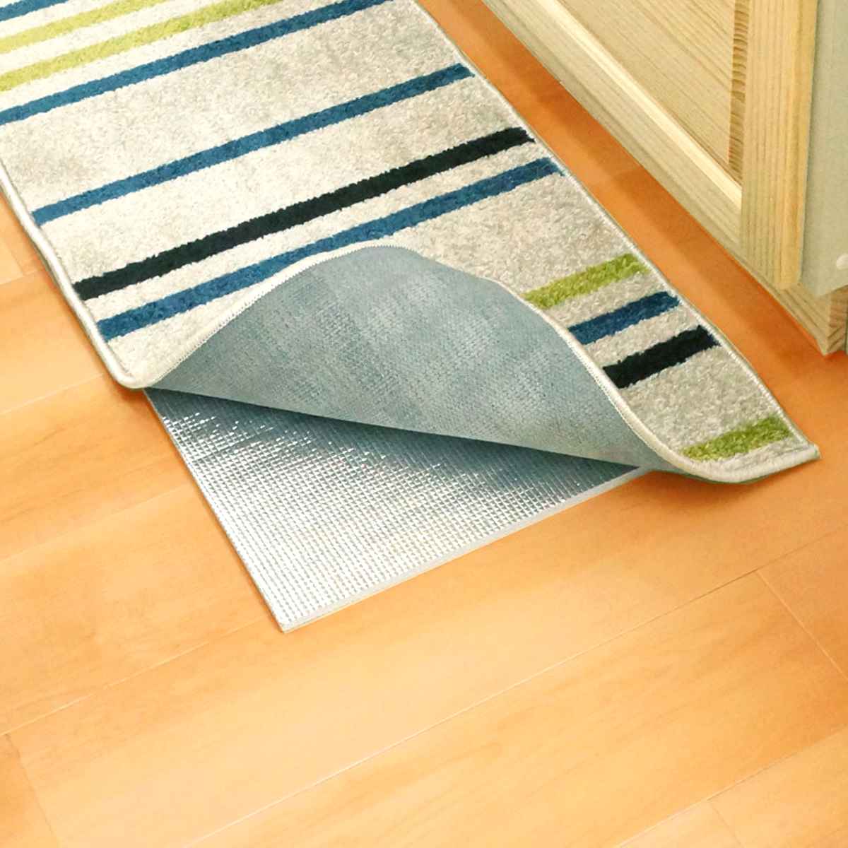 保温シート キッチンマット ほかほか クッションマット 防ダニタイプ ( 42×165 厚さ8mm 防音特級 断熱シート 保温マット ホットカーペット キッチン ラグ 断熱マット カーペット 絨毯 下敷き アルミ 保温 冷気 遮断 断熱 )