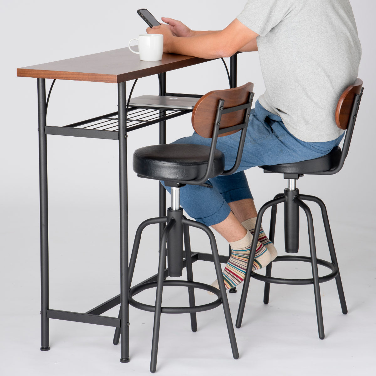 カンターテーブルセット チェア2脚 （ 3点 セット テーブル 椅子