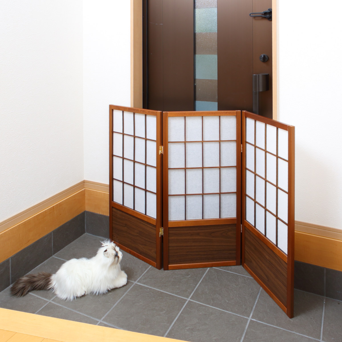 衝立 和風衝立 あずきS 3連 高さ90cm （ 間仕切り 目隠し