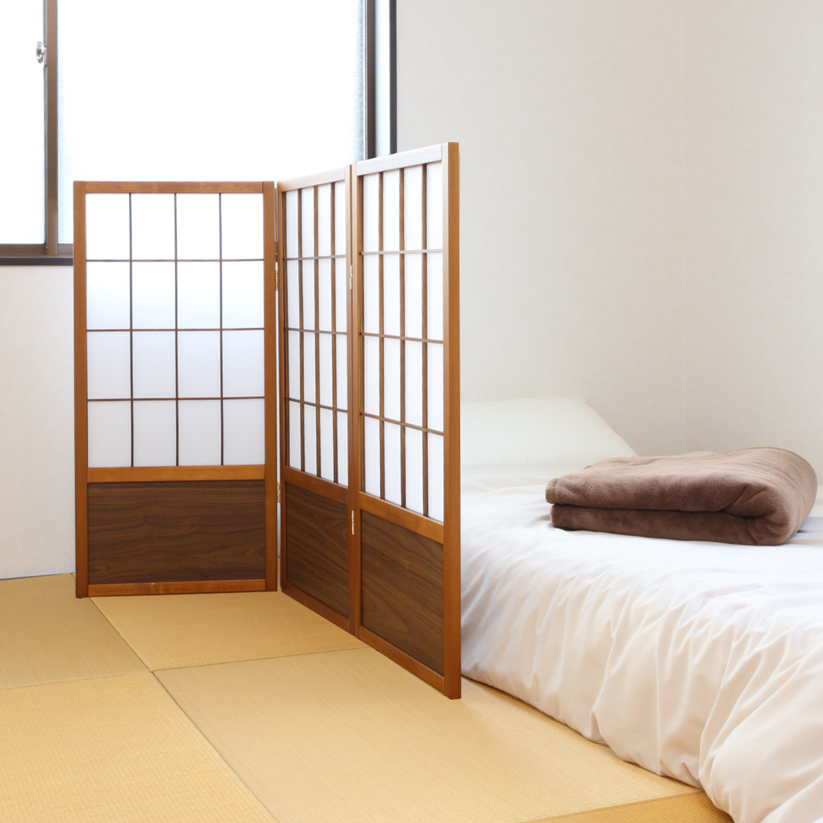 衝立 和風衝立 あずきS 3連 高さ90cm （ 間仕切り 目隠し