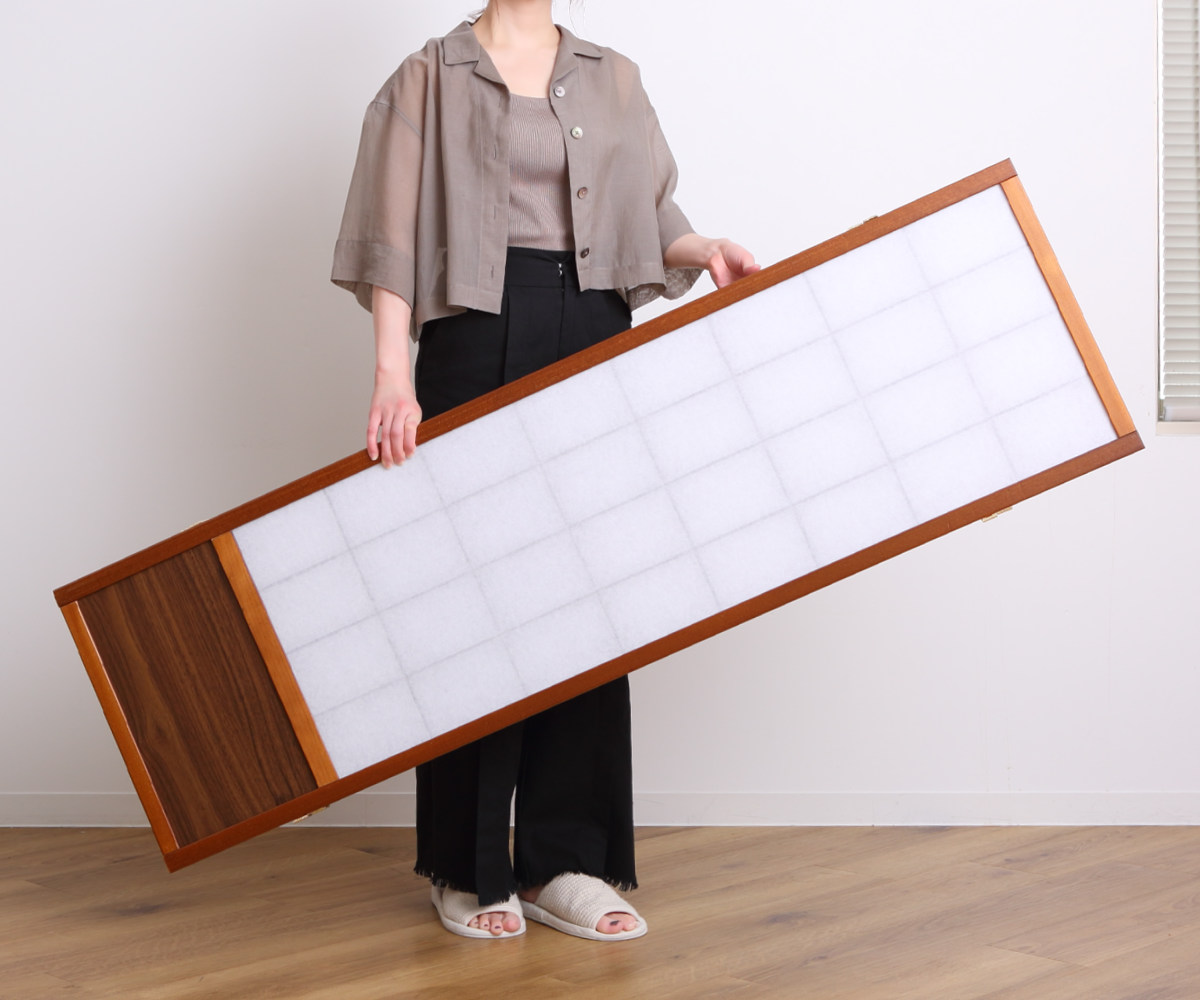 衝立 和風衝立 あずきL 3連 高さ148.5cm ( 間仕切り 目隠し パーティション 屏風 自立 折りたたみ 和風 障子 スクリーン ついたて 3連スクリーン 仕切り おしゃれ 部屋 和室 玄関 インテリア 木目 格子 軽量 蝶番 パーテーション )