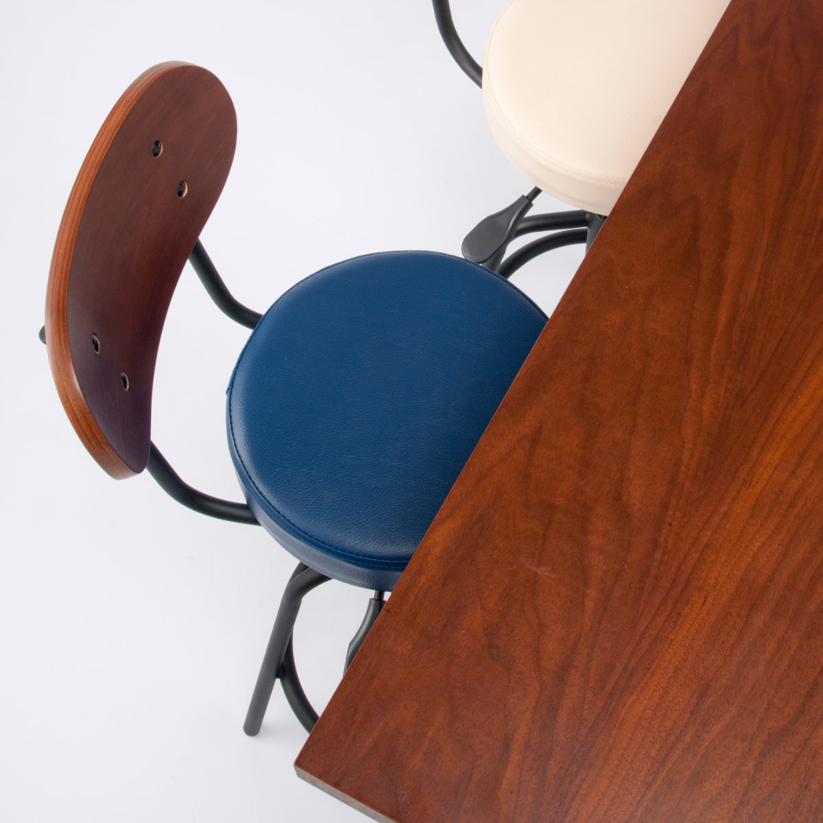 カウンターテーブルセット 2点セット 1人掛け 幅100cmテーブル×1 カウンターチェア×1 ( バーチェア セット テーブル 奥行 35cm スリム 椅子 回転 高さ調節 チェア 机 棚付き 小物置き 背もたれ付き 丈夫 簡単組立 木製 おしゃれ ) 【ブラック】 ブラック