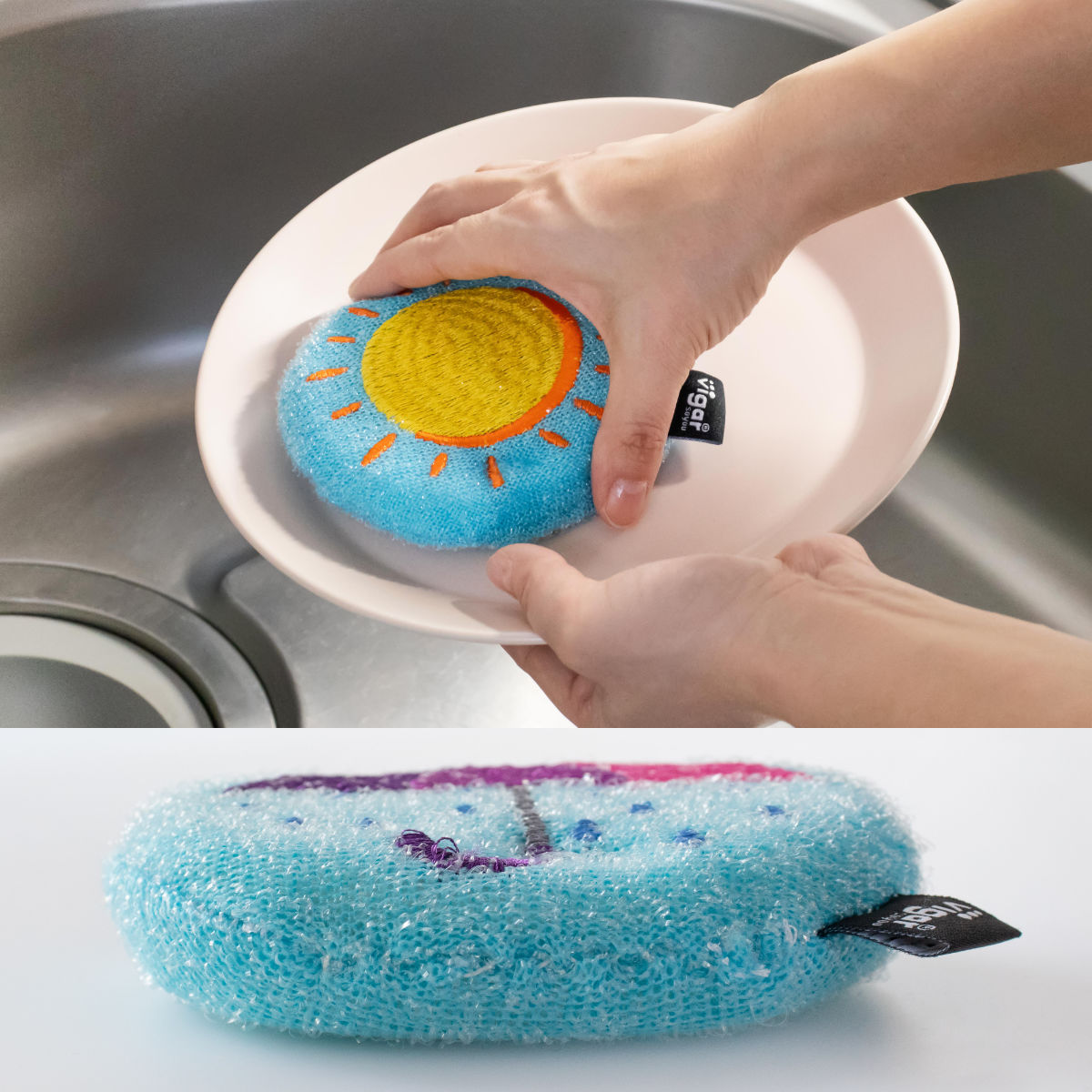 スポンジ Vigar 3個入り ( ヴィガール キッチンスポンジ 食器用スポンジ キッチン 丈夫 台所用スポンジ クリーナー 食器用 食器洗い 皿洗い ) 【ウェザー】 ウェザー