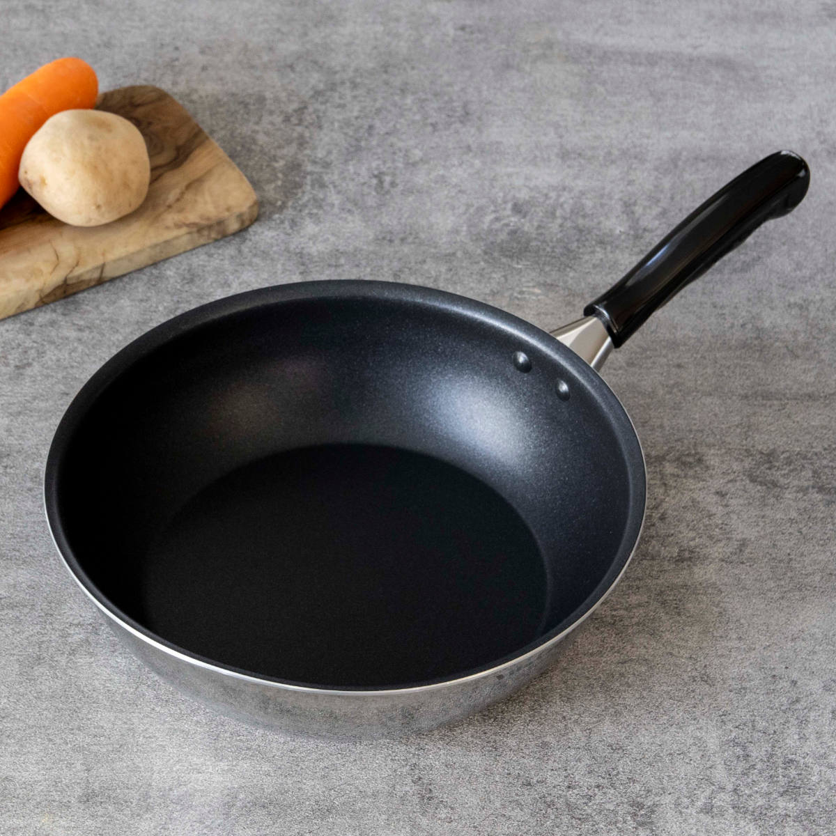 Vita Craft ウォックパン 24cm IH対応 カーペンター 深型フライパン PFOAフリー ( ガス火対応 片手鍋 炒め鍋 深型 金属ヘラOK ふっ素加工 軽い 日本製 24センチ フッ素加工 いため鍋 アルミ ステンレス 2層構造 軽量 )