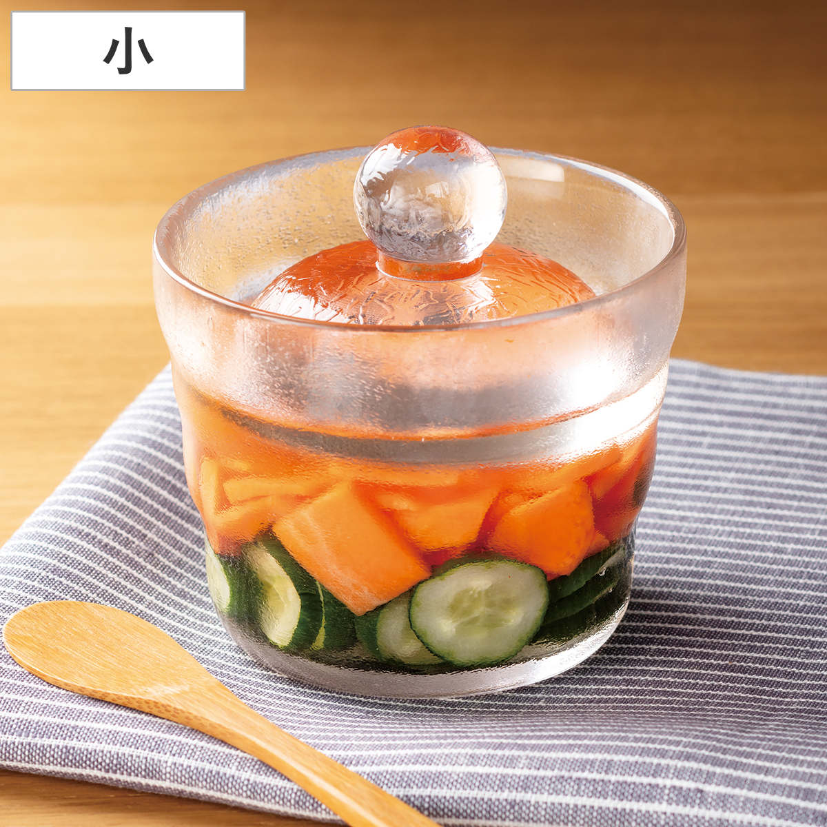 漬物鉢 キッチンアシスト 浅漬け ガラス 小 ( 漬物容器 容器 浅漬け鉢 漬け物 つけもの 鉢 ピクルス 重石不要 保存容器 浅漬けポット 自家製 白菜漬け きゅうり 大根 ガラス容器 ガラス鉢 おしゃれ 少量 )