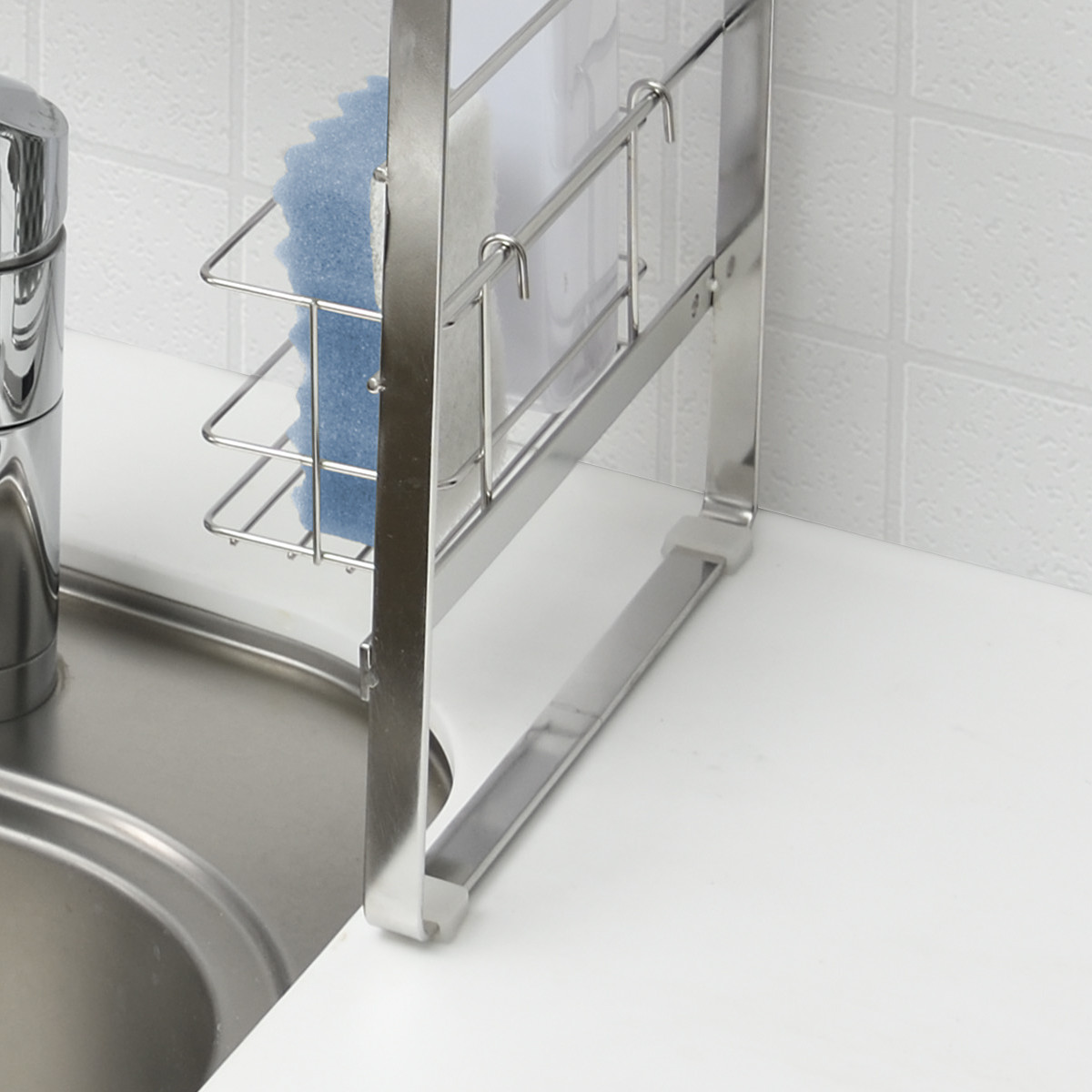 キッチンラック SUIグート ベースラック 幅60~95cm ( 水切りラック シンク上 伸縮 スリム ステンレス 水切り 枠 ラックのみ カスタマイズ 水切りかご 水切りカゴ トレー おしゃれ コンパクト シンク 渡せる 大容量 )
