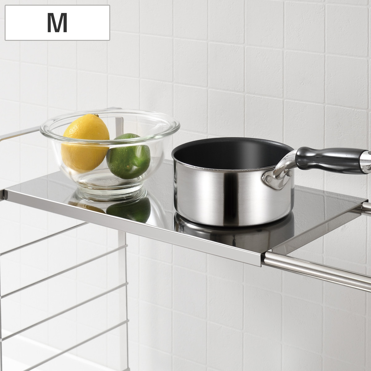 棚板 キッチンラック用 SUIグート ステンレストレー Mサイズ ( 収納ラック シンク上 横 幅40cm スリム ステンレス パーツ 棚 カスタマイズ 水切りラック フライパン 鍋 置く トレー おしゃれ コンパクト シンク 渡せる )