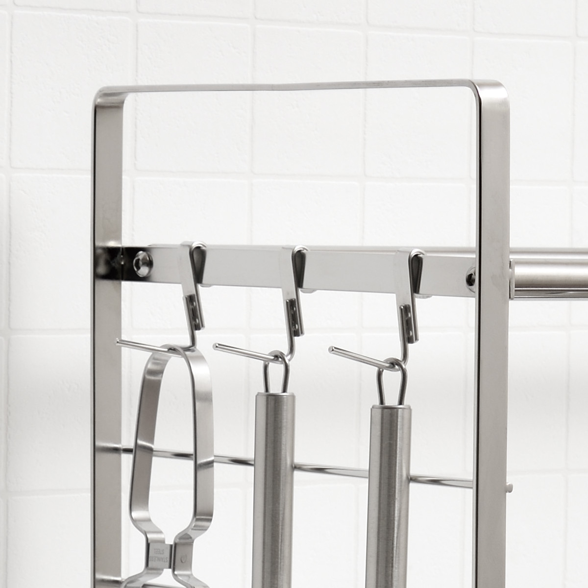 L字フック キッチンラック用 SUIグート フック 3個組 ( 収納フック シンク上 横 幅40cm スリム ステンレス パーツ キッチンツール カスタマイズ 水切りラック 収納 引掛け 掛ける おしゃれ コンパクト シンク 渡せる )