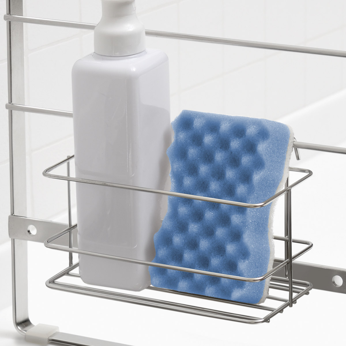 スポンジ入れ キッチンラック用 SUIグート スポンジラック ( ラック トレー スポンジ 洗剤 ボトル 小物収納 スリム ステンレス パーツ カスタマイズ 水切りラック スポンジ置き 収納 乾かす おしゃれ コンパクト シンク 渡せる )