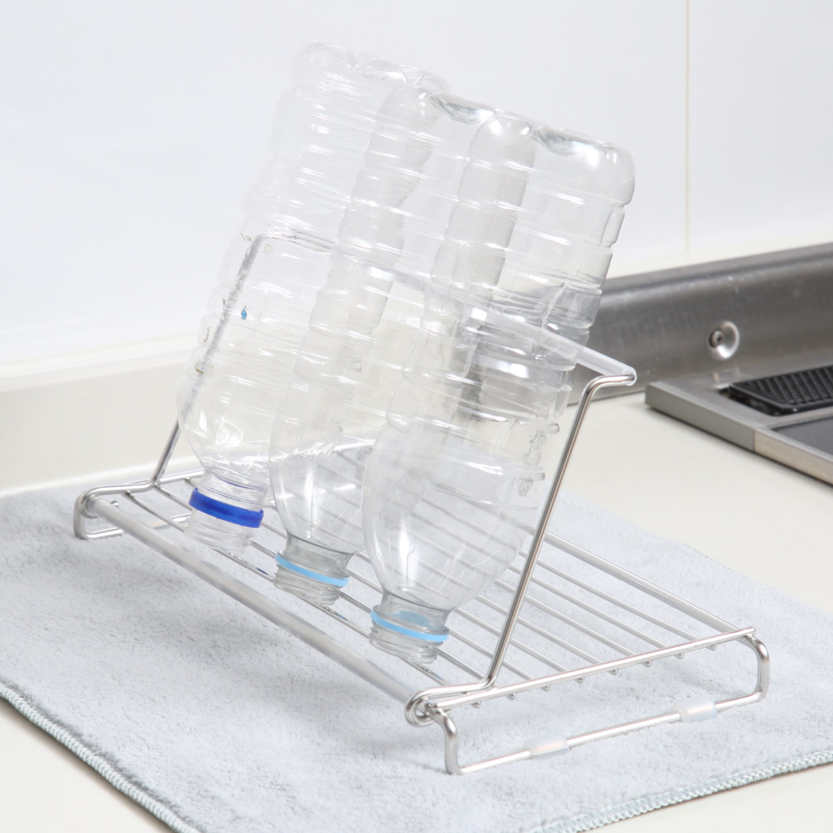 グラススタンド 水切り &kit たためる ボトルスタンド ( 水切りラック 水切りかご ボトル 水筒 スタンド 乾燥 シンク上 折りたたみ 水筒ラック 洗い物 乾かす 小物 スリム コンパクト )