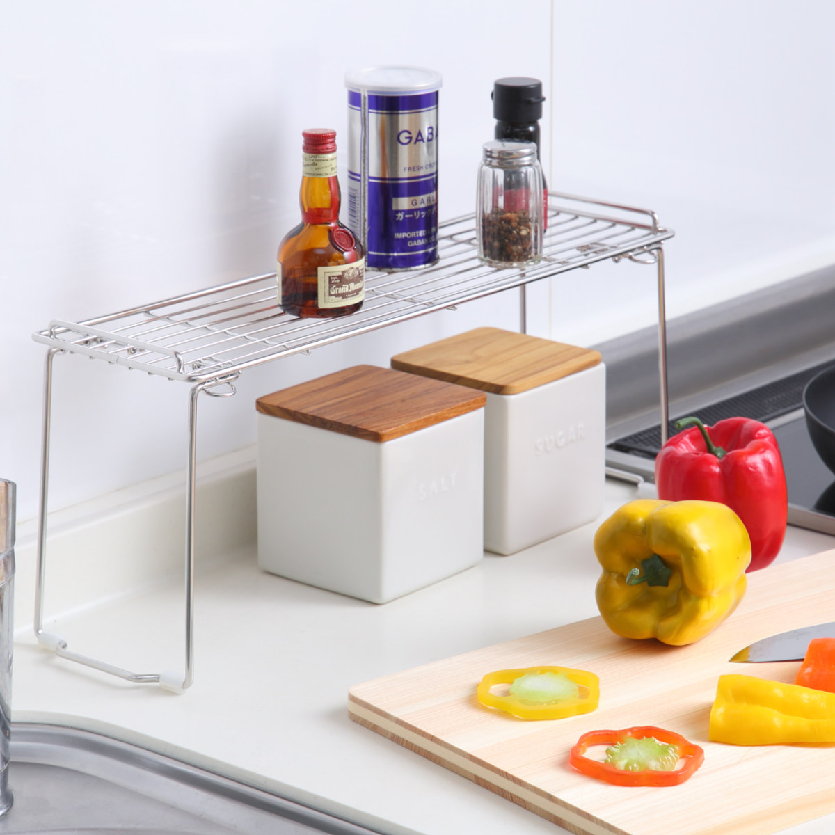 キッチンラック &kit たためる キッチン 収納棚 Sサイズ ( 調味料ラック スパイスラック キッチンスタンド 卓上ラック ステンレス 折りたたみ 卓上スタンド 収納スタンド シンク横 コンロ横 シンク下 調味料収納 洗面所下 )