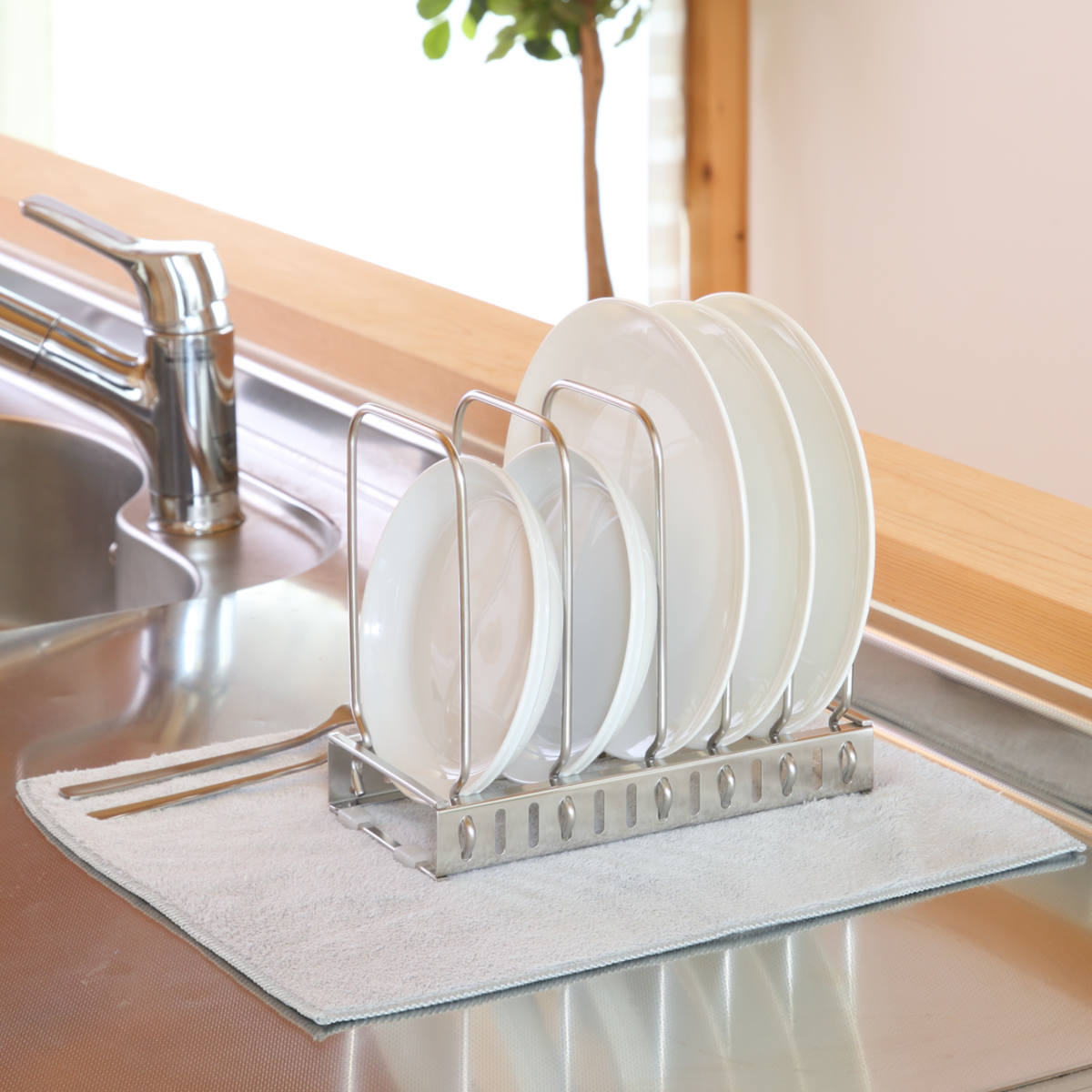 水切りマット ふきん &kit マットとしても使えるふきん 5枚入 ( 吸水 おしゃれ 洗える 布巾 キッチンクロス 吸水マット お皿拭き 厚手 水切り用マット水切り 食器 乾燥 ディッシュマット 食器乾燥用マット ディッシュクロス )