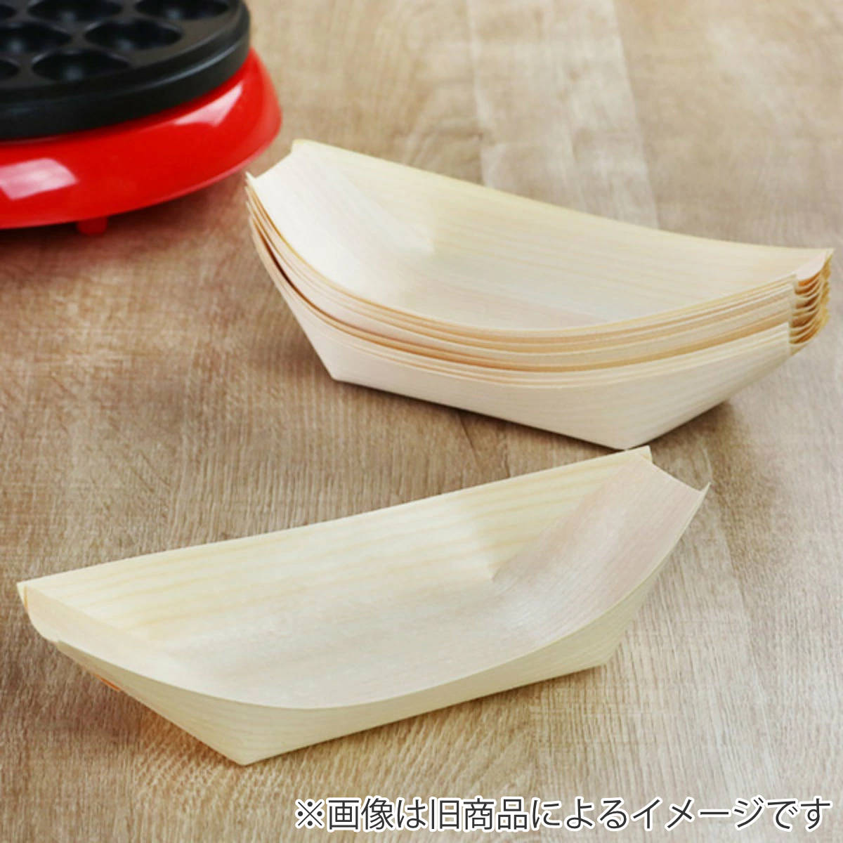 たこ焼き皿 10枚入り 木製 元祖やきやき たこ焼き盛り皿 ( 舟皿 船皿 船形皿 木 たこ焼用 たこ焼き 盛り付け グッズ 使い捨て 容器 焼きそば 屋台 )