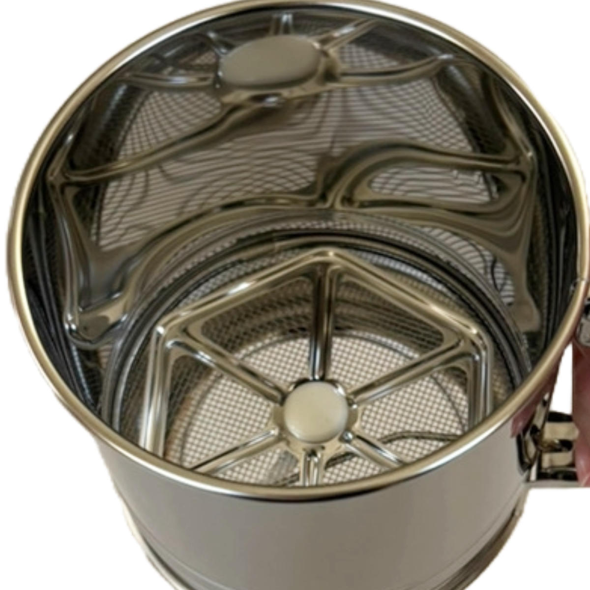 粉ふるい 元祖やきやき ステンレス製 ( 片手 粉ふるい器 粉フルイ 粉もの道具 食洗機対応 日本製 屋台小物 たこ焼き お好み焼き たい焼き 今川焼き 大判焼き 回転焼き 鉄板焼き 製菓道具 )