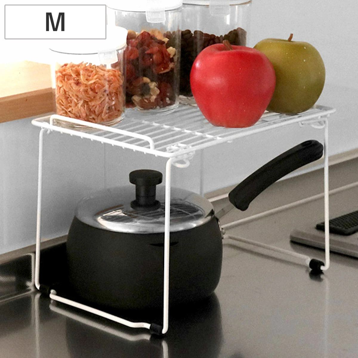 キッチンラック キッチン収納棚 M ホワイト ブランス Blance ( 積み重ね棚 調味料ラック スパイスラック キッチンスタンド 卓上ラック 卓上スタンド 収納スタンド シンクサイド コンロサイド シンク横収納 コンロ横収納 調味料収納 )