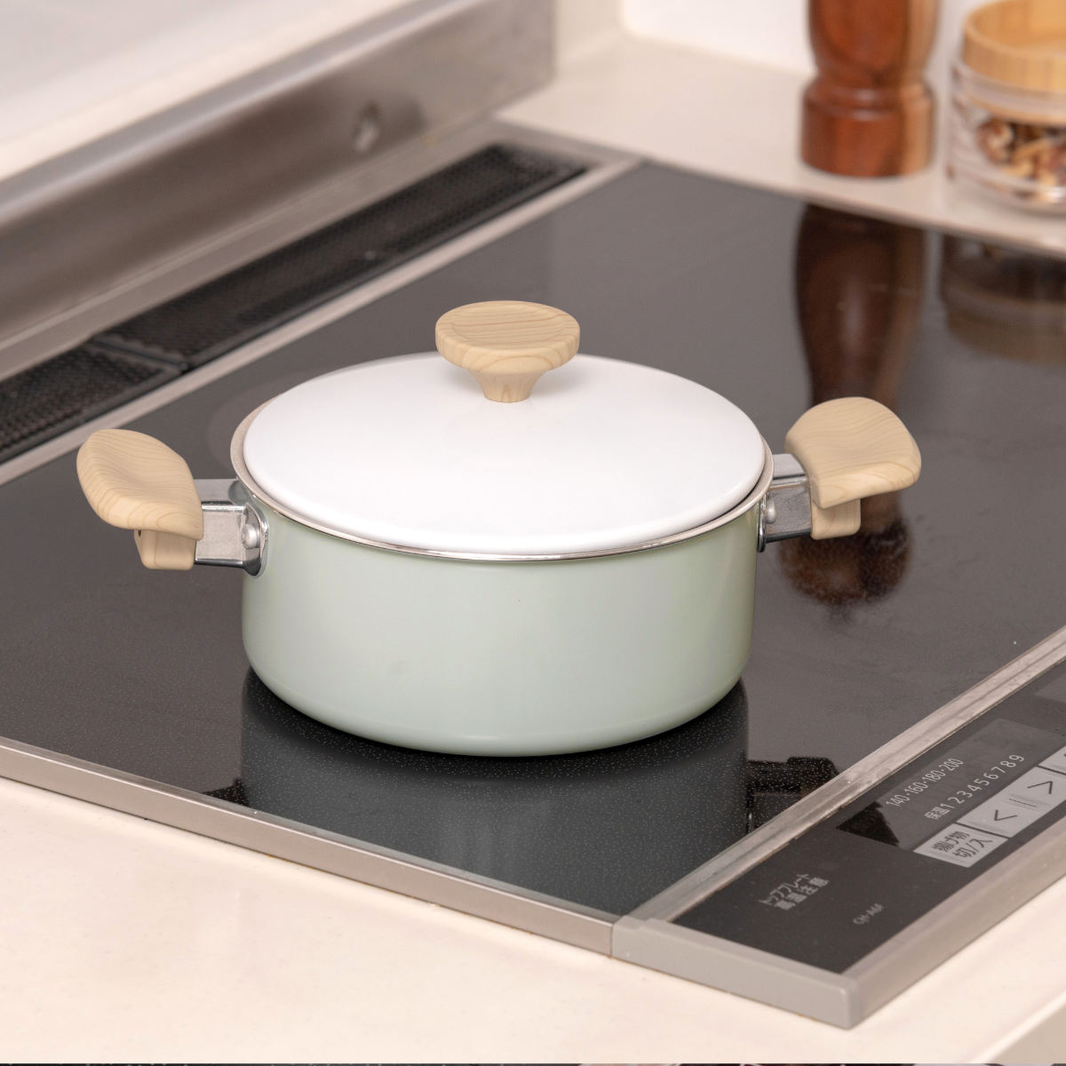 両手鍋 16cm IH対応 ミディーズ ( ガス火対応 鍋 両手なべ ふっ素加工 軽い 蓋付き アルミ製 フッ素加工 フッ素コーティング 金属ヘラOK 軽量 可愛い おしゃれ )