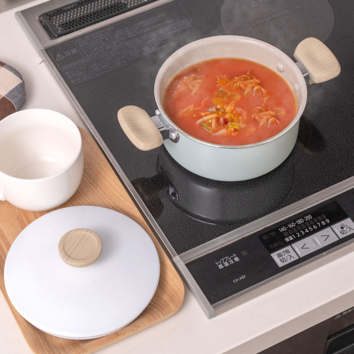 両手鍋 16cm IH対応 ミディーズ ( ガス火対応 鍋 両手なべ ふっ素加工 軽い 蓋付き アルミ製 フッ素加工 フッ素コーティング 金属ヘラOK 軽量 可愛い おしゃれ )