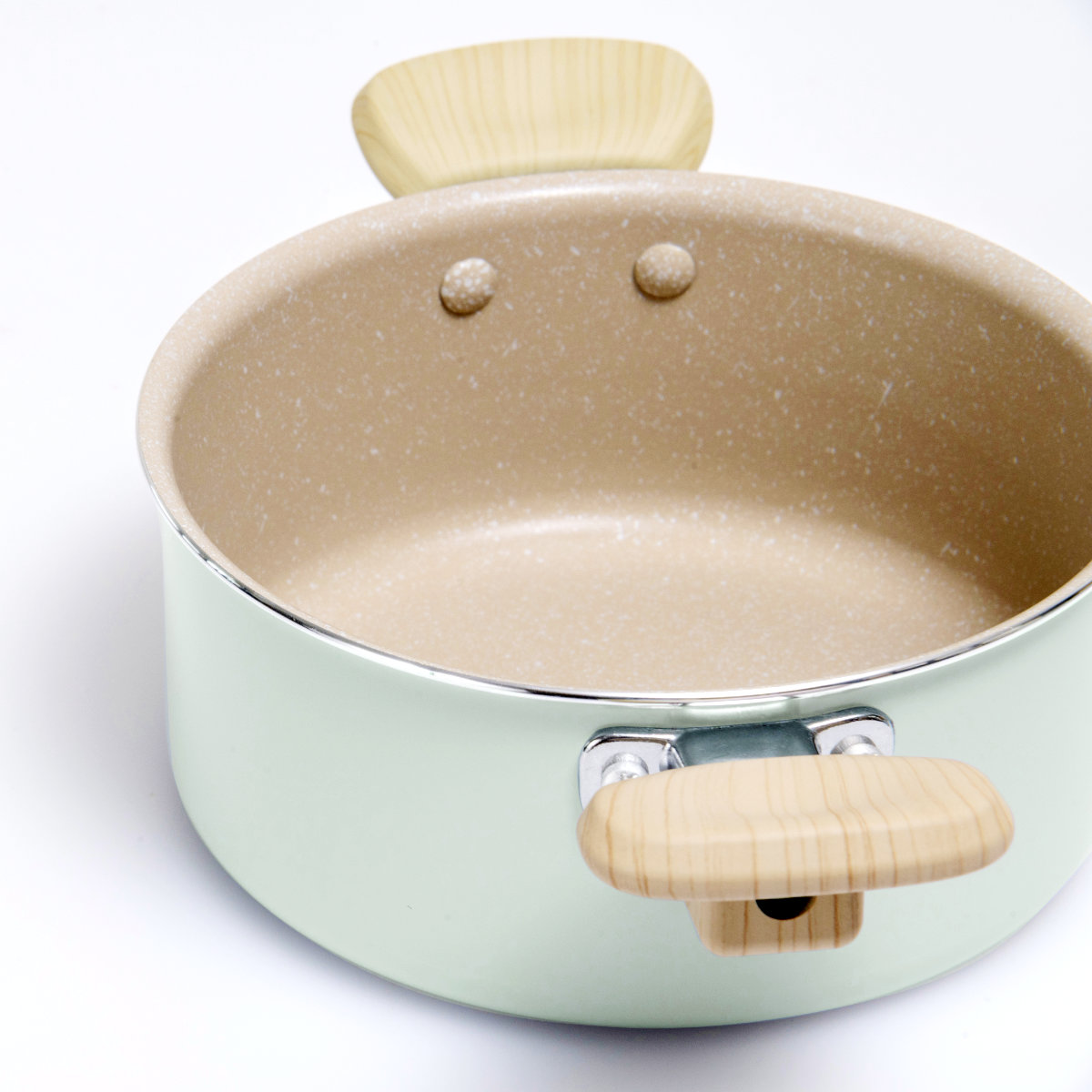 両手鍋 16cm IH対応 ミディーズ ( ガス火対応 鍋 両手なべ ふっ素加工 軽い 蓋付き アルミ製 フッ素加工 フッ素コーティング 金属ヘラOK 軽量 可愛い おしゃれ )