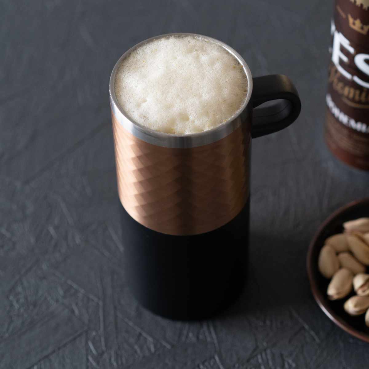 タンブラー 500ml フォルテック 取っ手付 缶ホルダー ( ステンレス 保温 保冷 真空断熱構造 缶 ホルダー ビール カン かん カバー 高級感 シンプル 缶ビール 缶チューハイ 500ml缶 クーラー 晩酌 宅呑み 取っ手付き ) 【コッパー】 コッパー