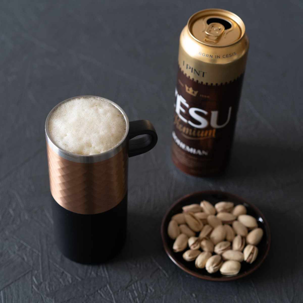 タンブラー 500ml フォルテック 取っ手付 缶ホルダー ( ステンレス 保温 保冷 真空断熱構造 缶 ホルダー ビール カン かん カバー 高級感 シンプル 缶ビール 缶チューハイ 500ml缶 クーラー 晩酌 宅呑み 取っ手付き ) 【コッパー】 コッパー