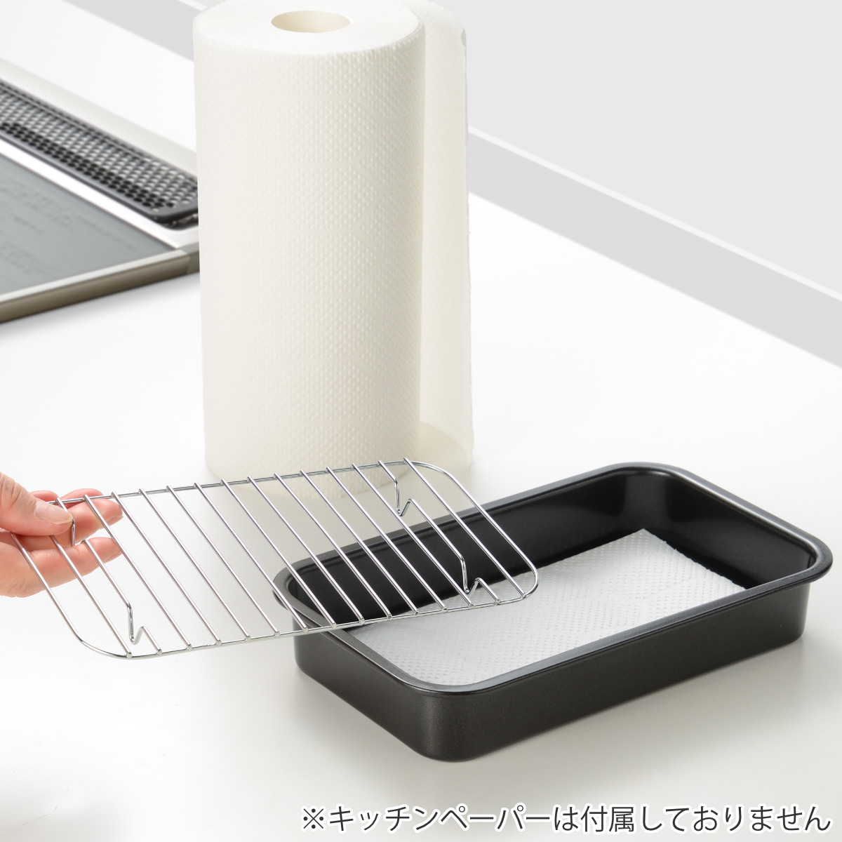 バット 角型 アミ付バット ポコフリット ( キッチンバット 浅型 鉄製 浅型バット 角バット トレー あみ付き スクエアバット スクエアトレー 角トレイ 角トレー 油切り )