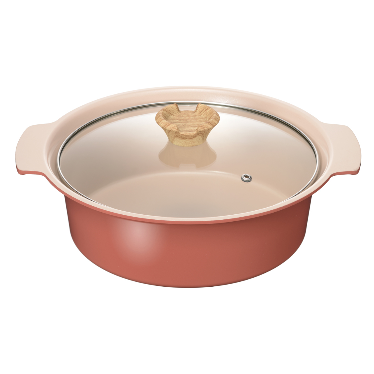 卓上鍋 アルモンデ IH対応 24cm ステンレス製 ( ガス火対応 オール熱源対応 両手なべ ふっ素加工 軽い なべ ガラス蓋 24センチ 3人用 4人用 フッ素加工 アルミ製 両手 鍋 フタ付き 季節鍋 卓上なべ 軽量 )