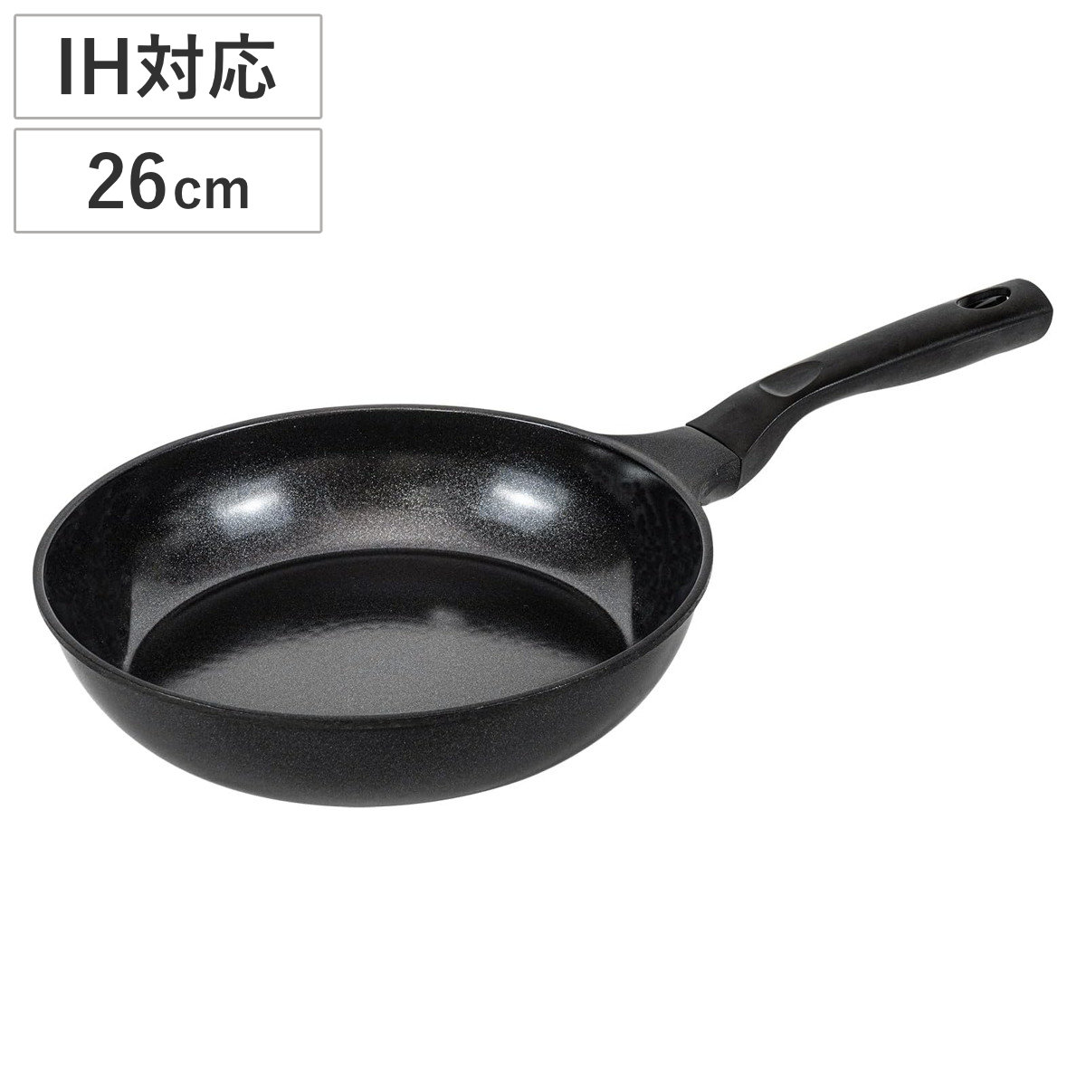 フライパン 26cm IH対応 セラミック セラノワール （ フライパン IH対応 ガス火対応 セラミックコート 軽い アルミ製 26センチ 軽量 セラミック加工 フッ素加工なし 黒 ）
