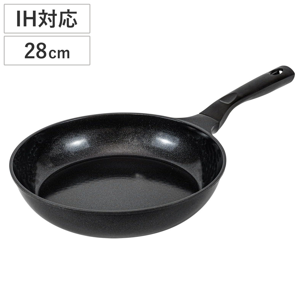 フライパン 28cm IH対応 セラミック セラノワール （ フライパン IH対応 ガス火対応 セラミックコート 軽い アルミ製 28センチ 軽量 セラミック加工 フッ素加工なし 黒 ）