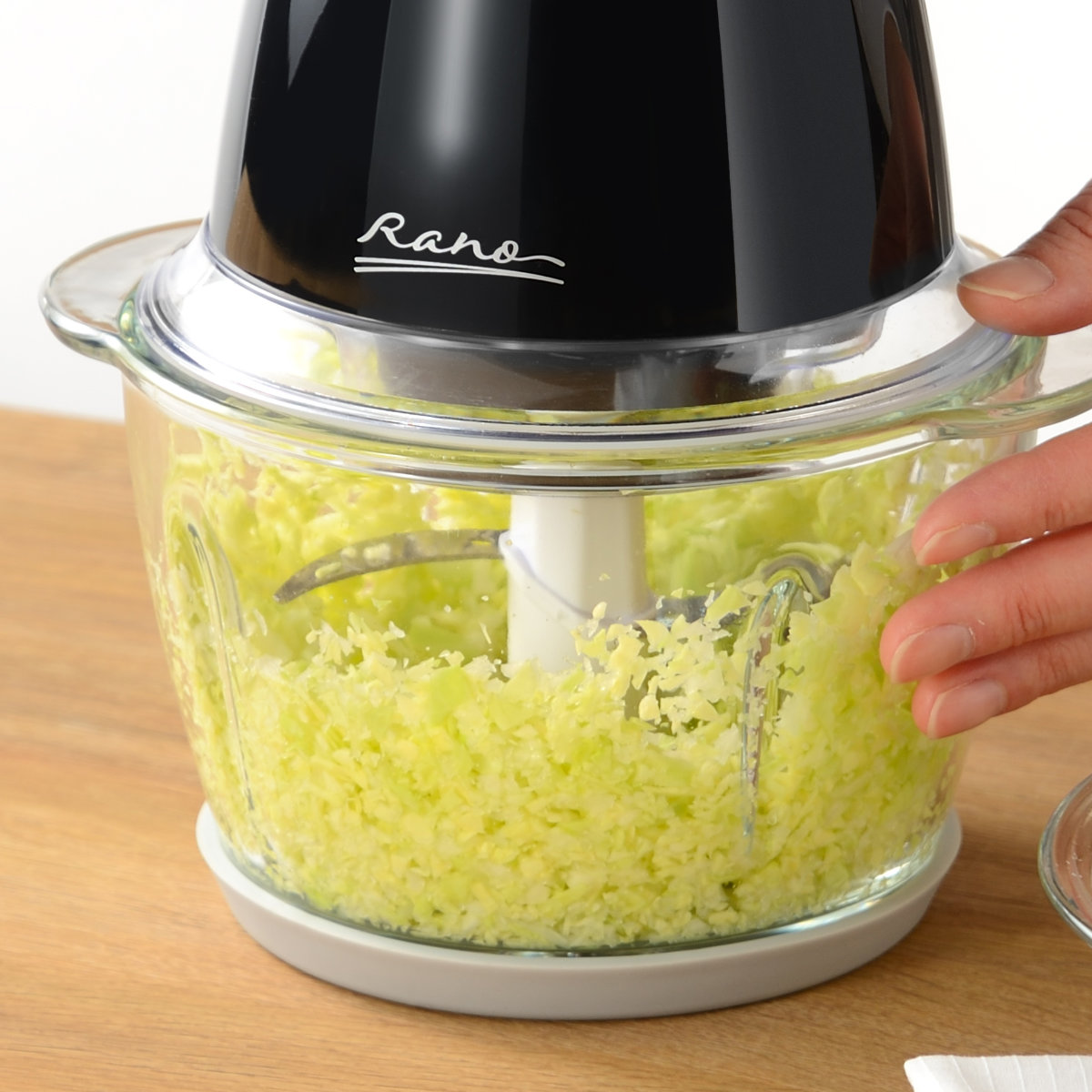 電動フードプロセッサー ラノー チョッパー みじん切り器 ( フードチョッパー ガラス製 調理家電 キッチン家電 みじん切り おろし 泡立て ホイップ 下ごしらえ 大根おろし とろろ コンパクト 料理家電 )