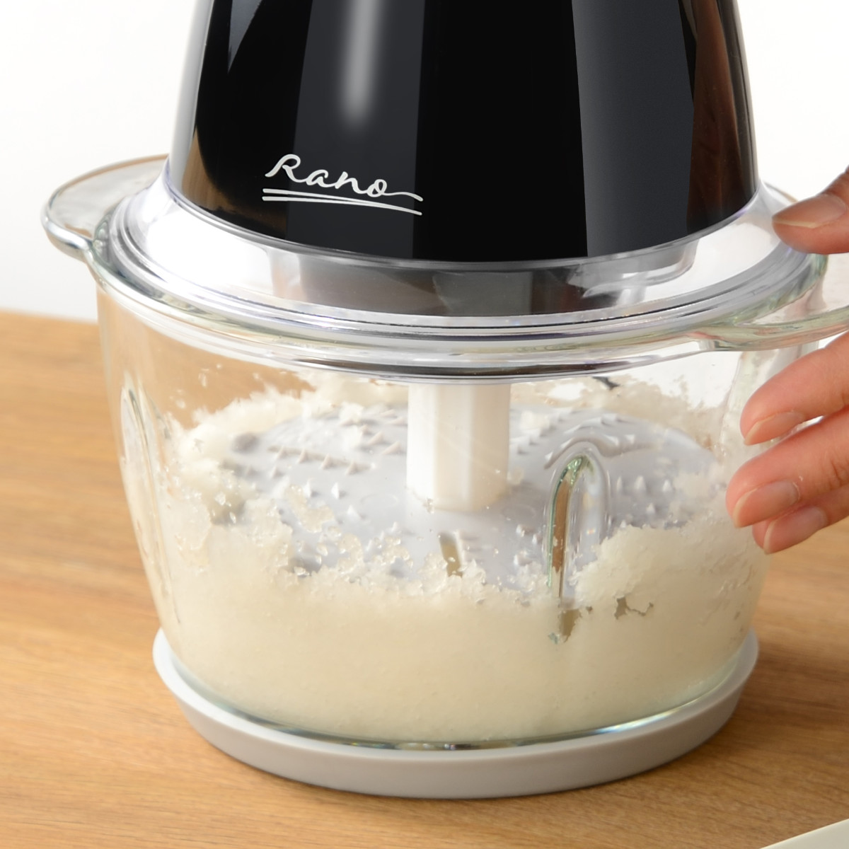 電動フードプロセッサー ラノー チョッパー みじん切り器 ( フードチョッパー ガラス製 調理家電 キッチン家電 みじん切り おろし 泡立て ホイップ 下ごしらえ 大根おろし とろろ コンパクト 料理家電 )