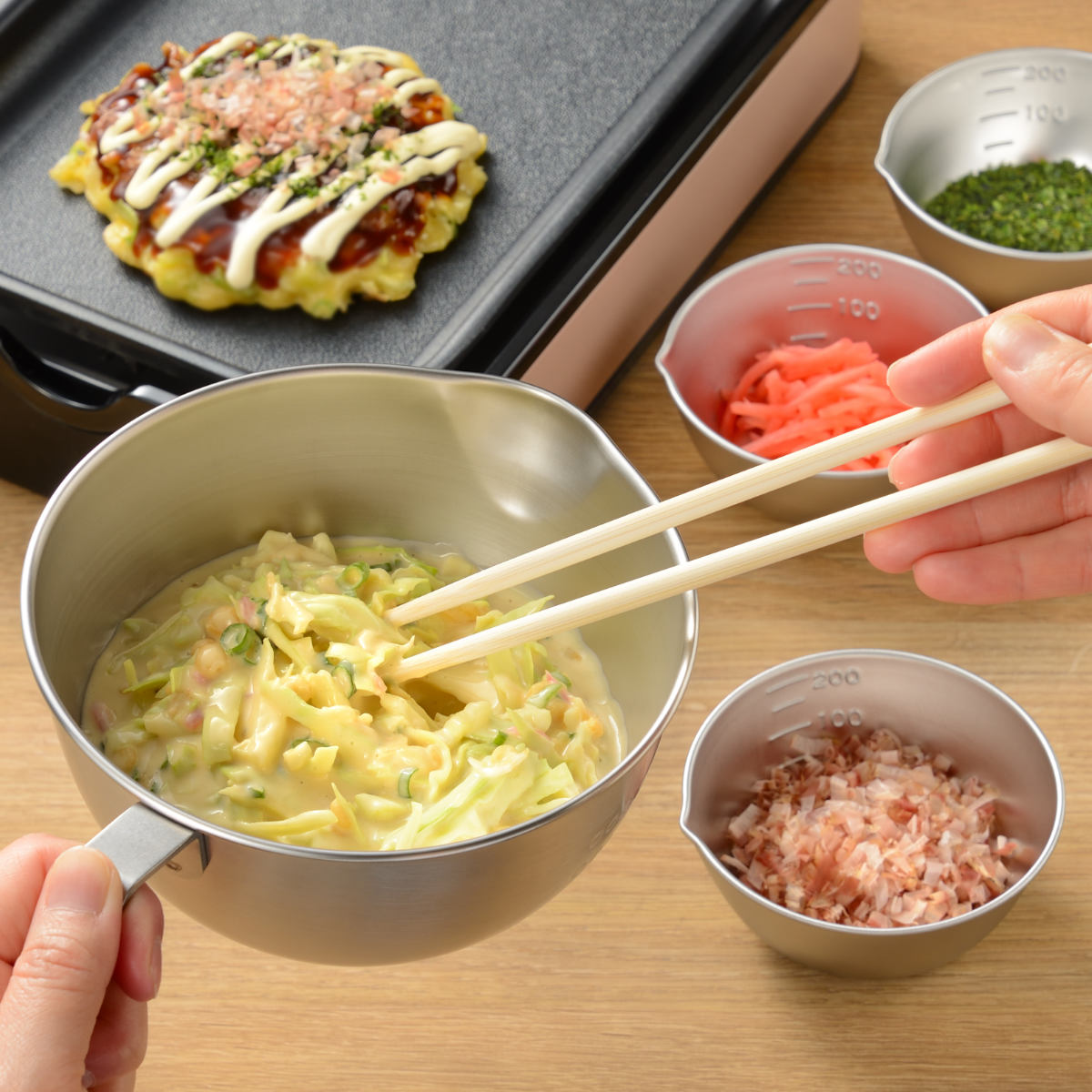 手付きボウル&小分けボウル 15cm 10cm 6点セット ステンレス製 燕三 日本製 ( 調理ボウル ステンレスボウル 調理用ボール 目盛り付き 食洗機対応 調理器具 調理ボール ステンレス製ボール 取っ手付き ハンドル付き 注ぎ口付き )