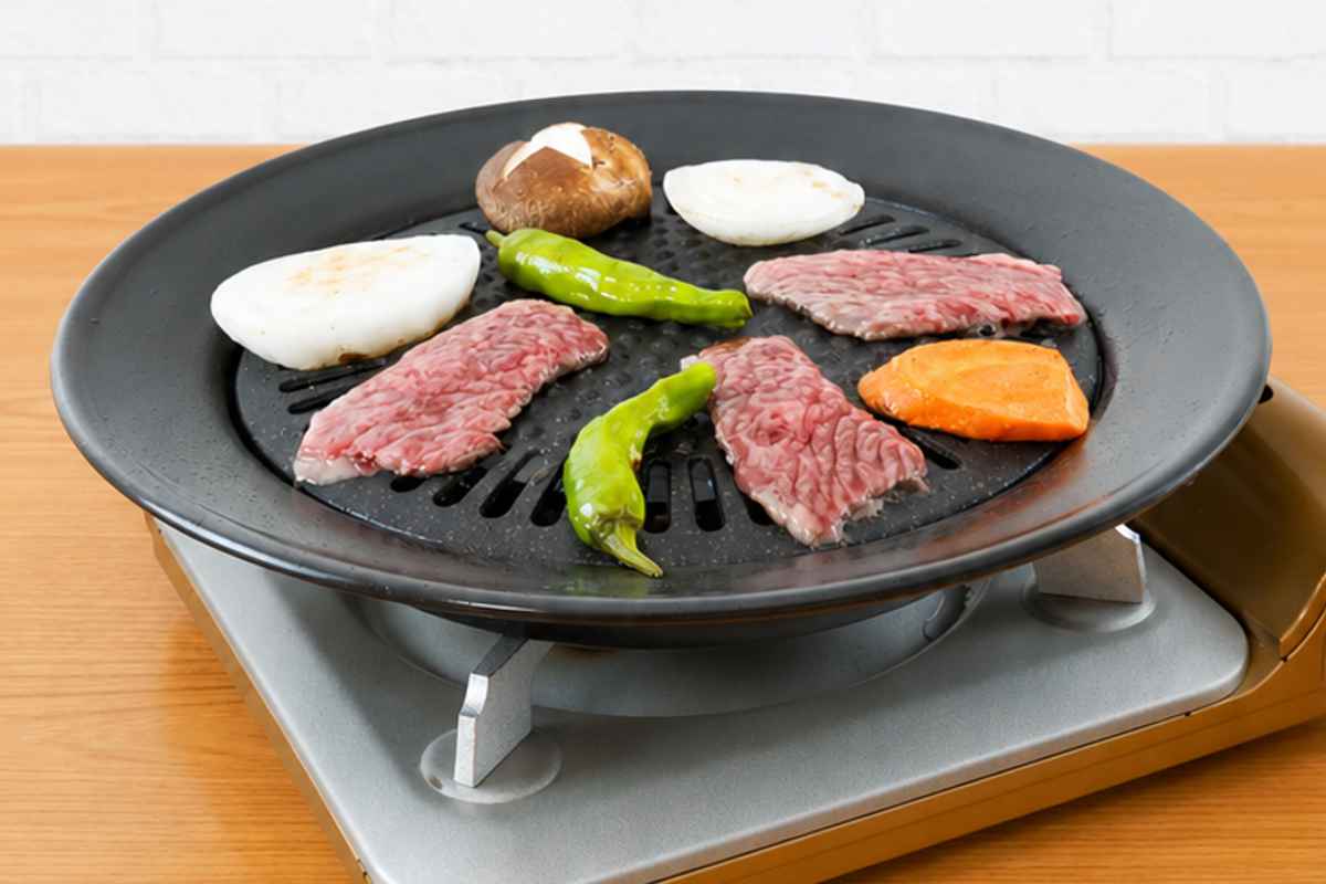 焼き肉プレート 丸型 30cm 鉄製 ガス火専用 （ グリルプレート 鉄板