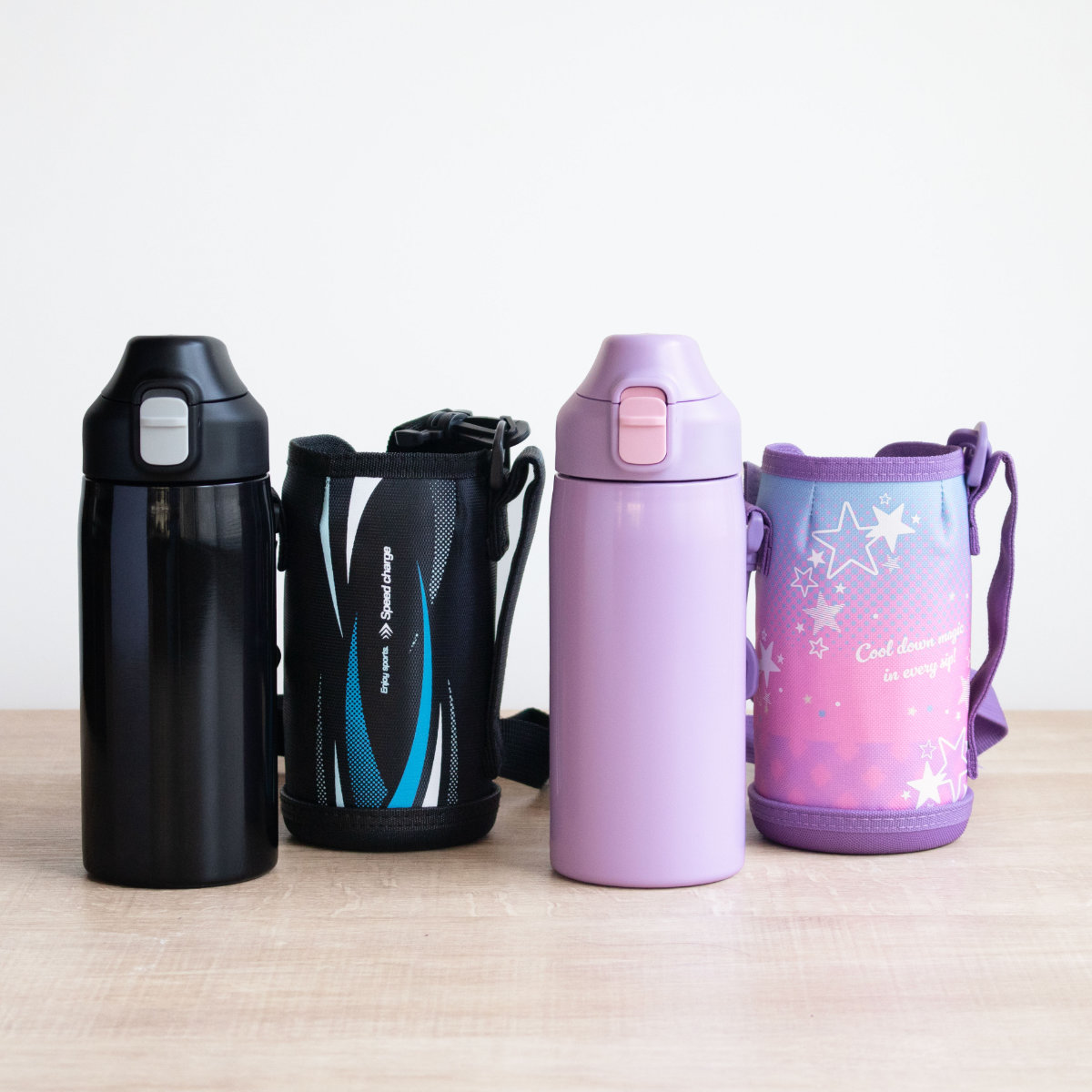 水筒 600ml フォルテック ワンタッチ栓ダイレクトボトル ( 直飲み 保冷 ステンレスボトル スポーツボトル カバー ショルダー ポーチ 真空断熱構造 マグボトル ボトル ワンタッチ ステンレス 魔法瓶 ショルダーベルト こども ) 【スター】 スター