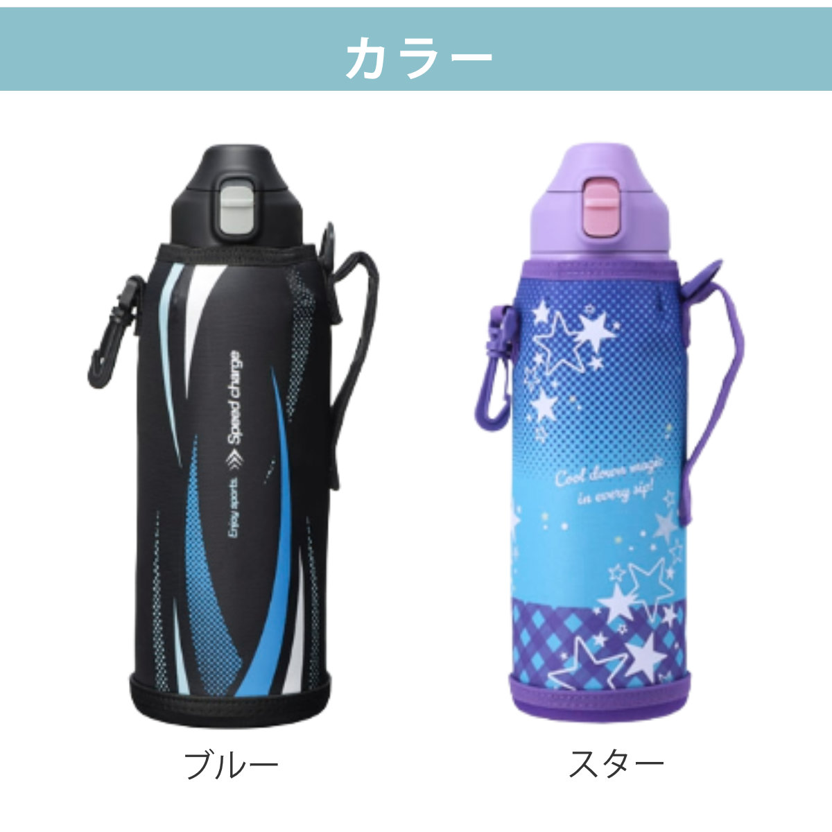 水筒 1L フォルテック ワンタッチ栓ダイレクトボトル ( 直飲み 保冷 ステンレスボトル スポーツボトル カバー ショルダー ポーチ 真空断熱構造 マグボトル ボトル ワンタッチ ステンレス 魔法瓶 ショルダーベルト こども ) 【ブルー】 ブルー