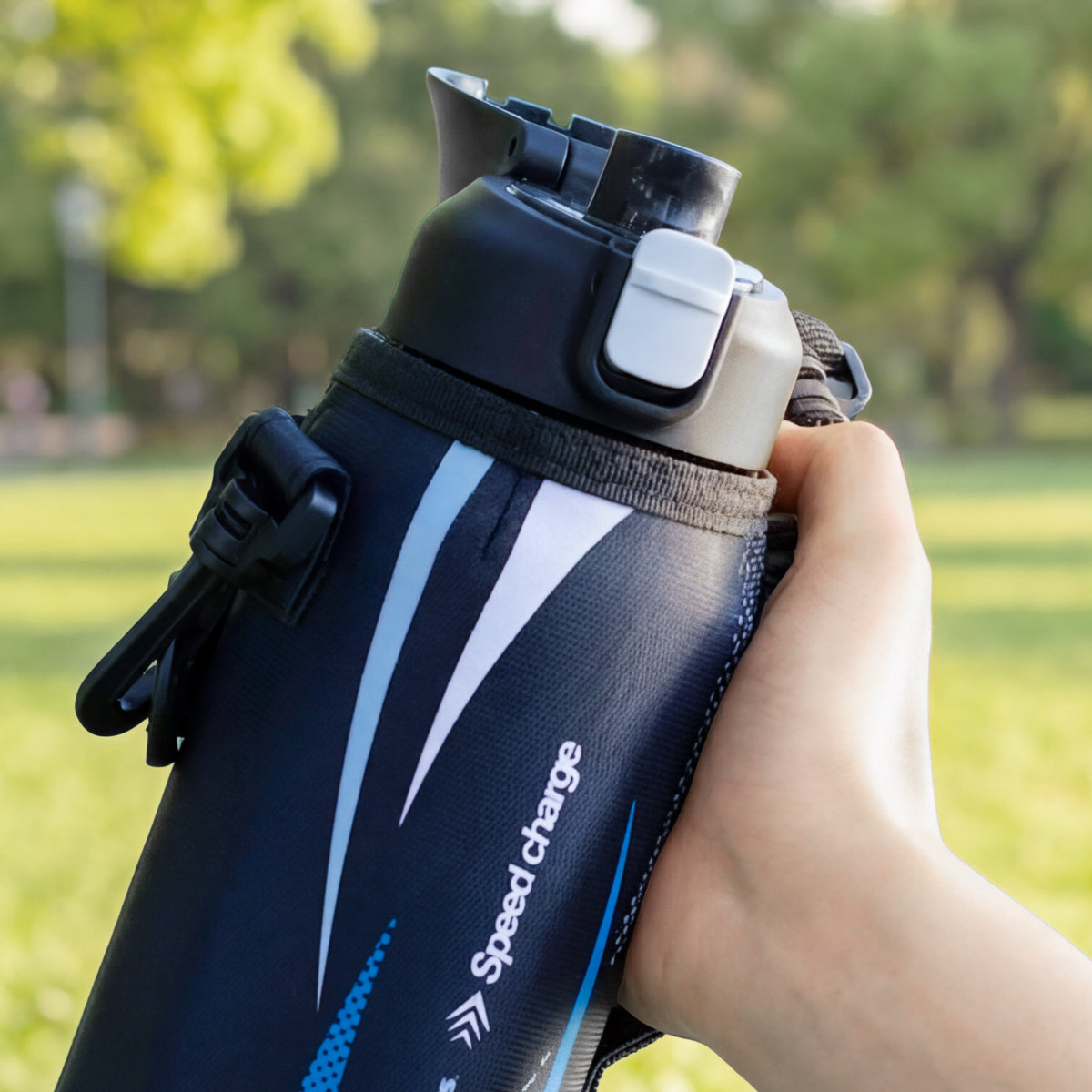 水筒 1.5L フォルテック ワンタッチ栓ダイレクトボトル ( 直飲み 保冷 ステンレスボトル スポーツボトル カバー ショルダー ポーチ 真空断熱構造 マグボトル ボトル ワンタッチ ステンレス 魔法瓶 ショルダーベルト こども )