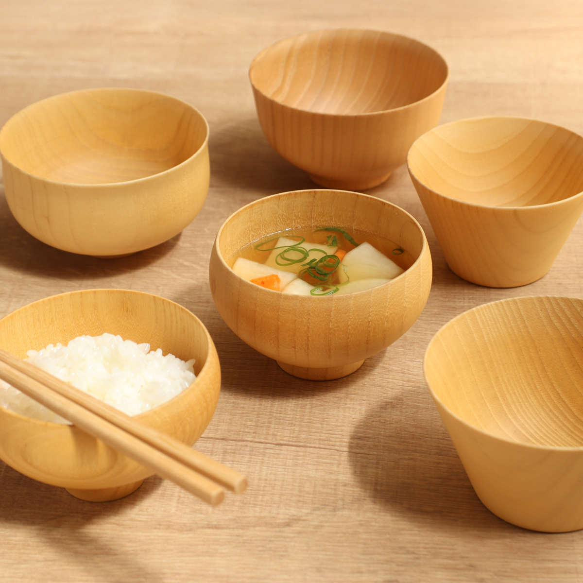 汁椀 バランス椀ナチュラル ( 10.8cm お椀 木製 おしゃれ 食洗機対応 スープ 食器 軽量 日本製 碗 味噌汁碗 吸物碗 木目 ナツメ 味噌汁 お吸い物 ナチュラル シンプル 熱くなりにくい 和食器 )