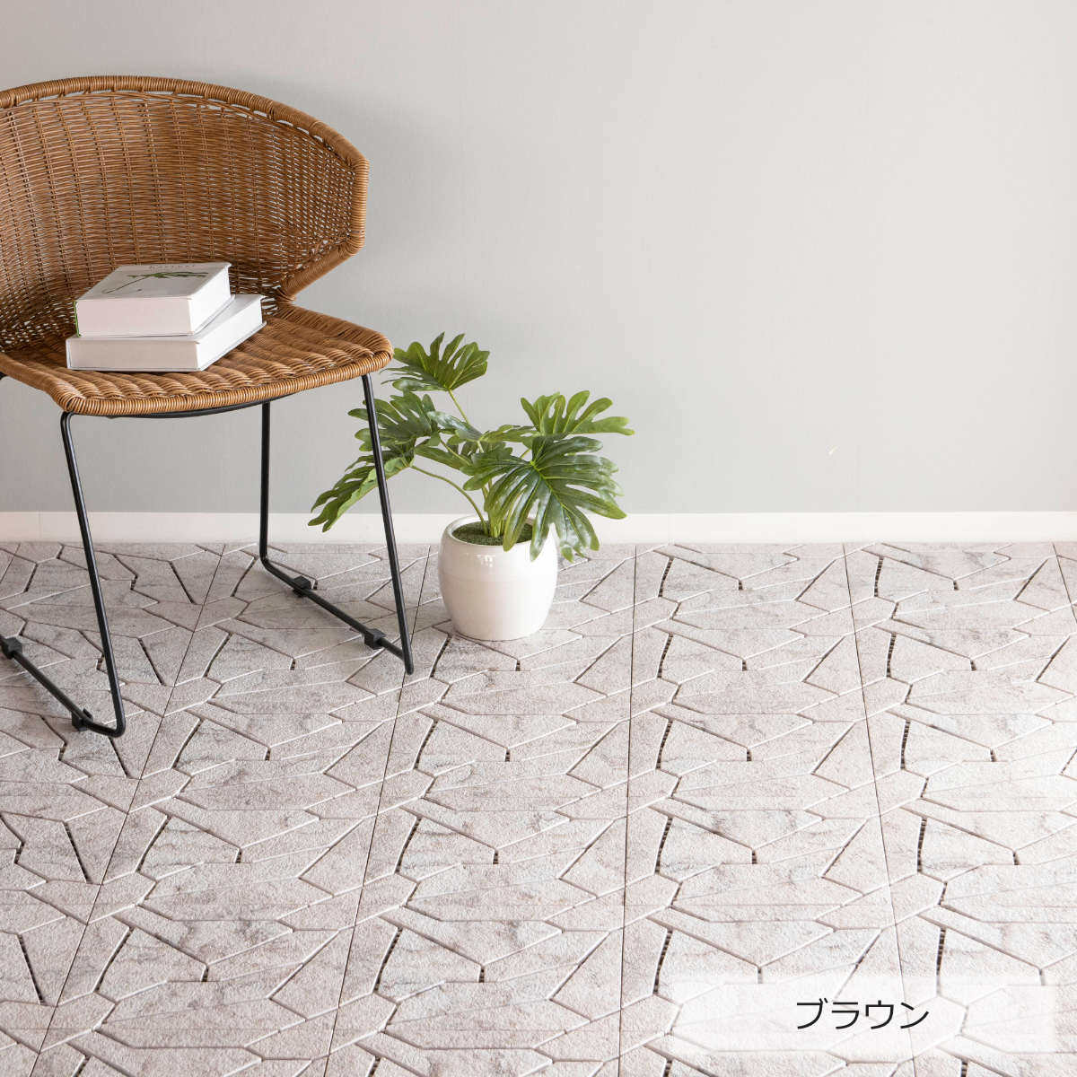 ジョイントタイル システムストーン 大理石風 ( ジョイントタイル 樹脂 ジョイントマット マット 30cm ジョイント式タイル ベランダ パネル バルコニー 配線 通る タイル風マット 日本製 ) 【ブラウン】 ブラウン