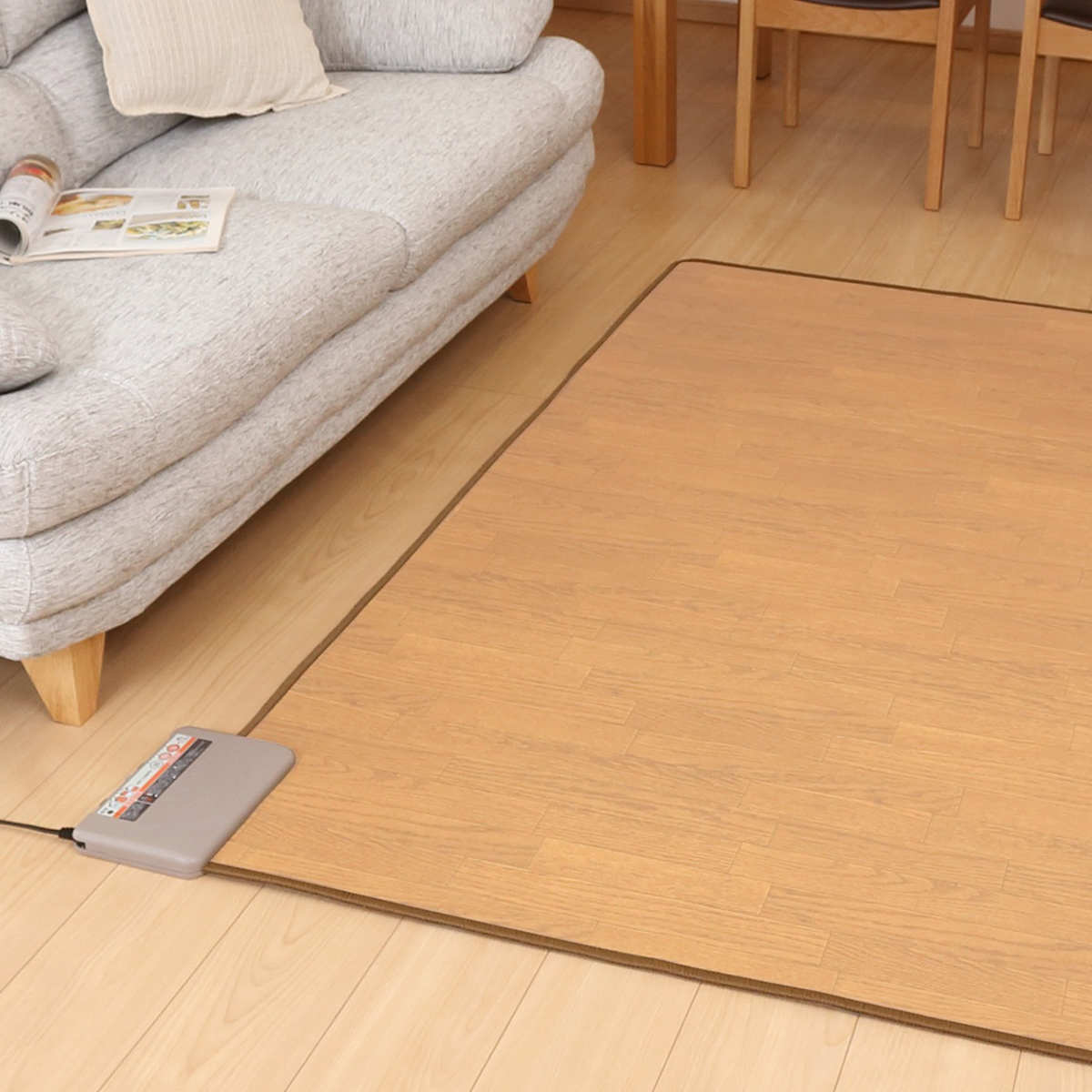 ホットカーペット 電気カーペット木目フローリングタイプ3畳本体 ( 木目 日本製 3畳 ラグ カーペット リビング 195×235 暖房器具 電気 ホットマット 電気座布団 温座布団 あったかグッズ 寒さ対策 電気マット スライド式 温度調節 )