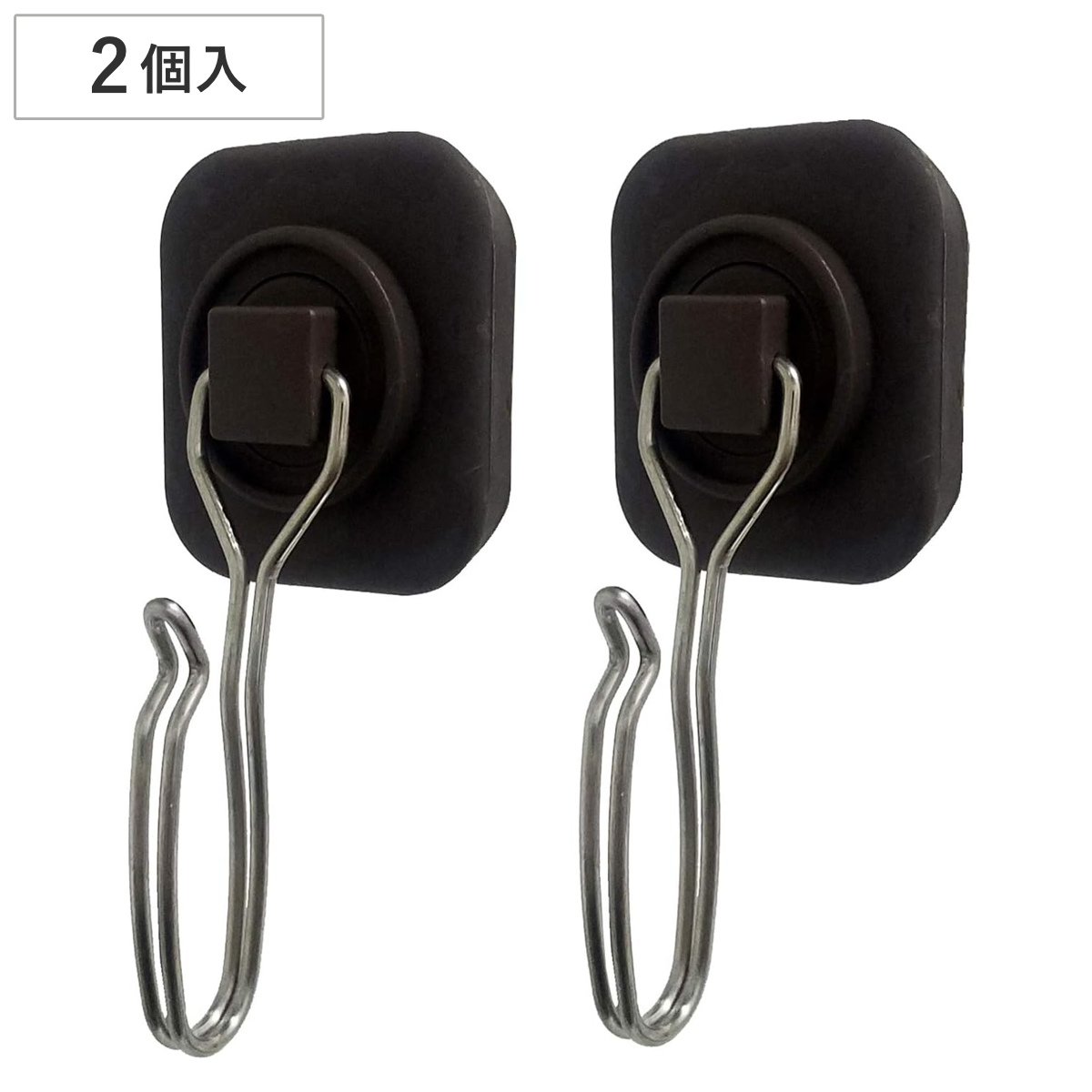 フック すだれ用 マグネット式 2個入り 最適フック （ ハンガー 穴あけ不要 後付け サッシ 網戸 引っ掛ける サンシェード すだれ 日除け シェード 賃貸 工具不要 diy 初心者 簡単 取り付け 設置 マグネット 磁石 ）