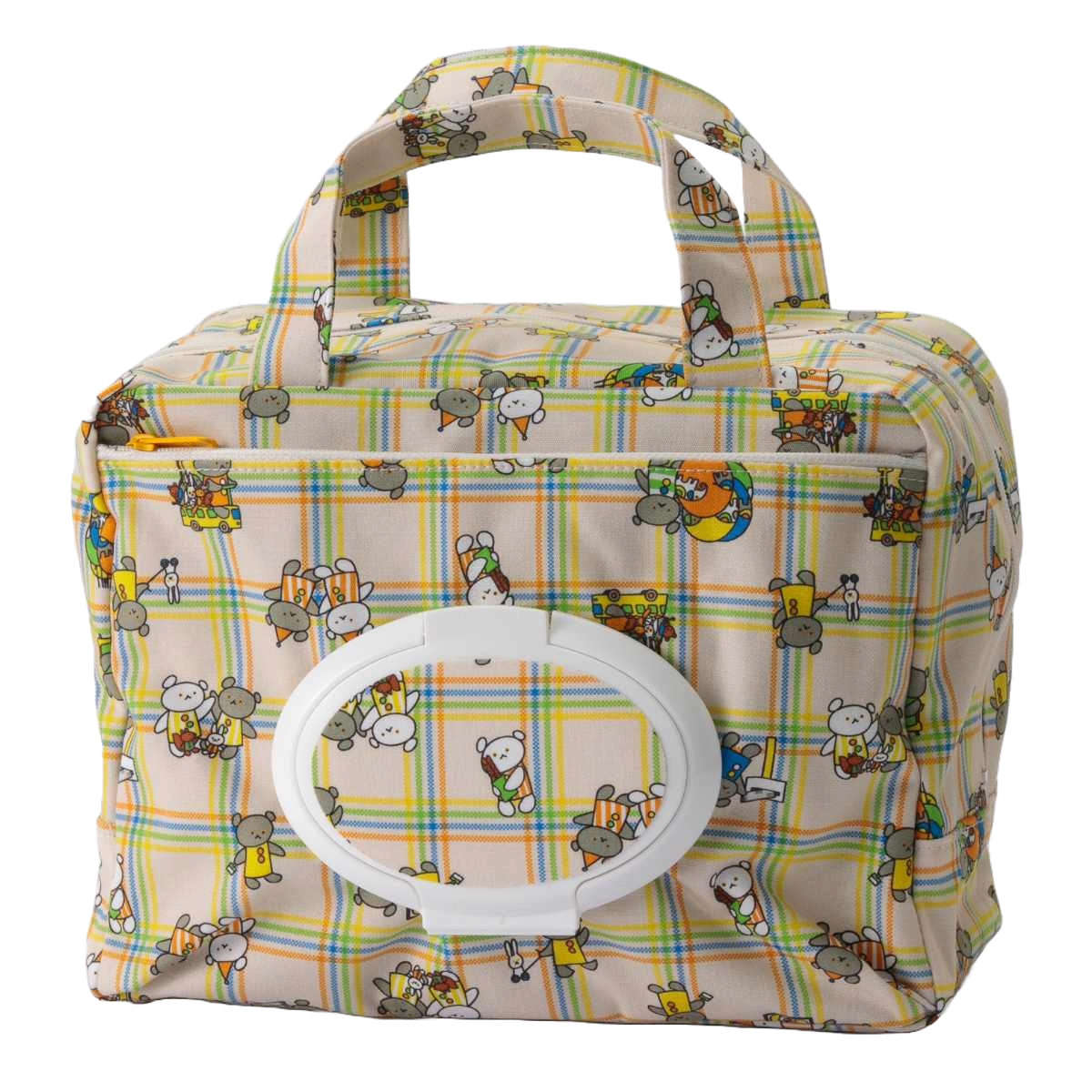 マザーポーチ ママポーチ こぐまちゃんえほん ウェットシート 蓋付き ( ポーチ おむつポーチ ウェットティッシュ おむつ 収納 ケース ベビー 出産準備 オムツ 大容量 携帯用 ファスナー 赤ちゃん 出産祝い プレゼント ) 【チェック】 チェック