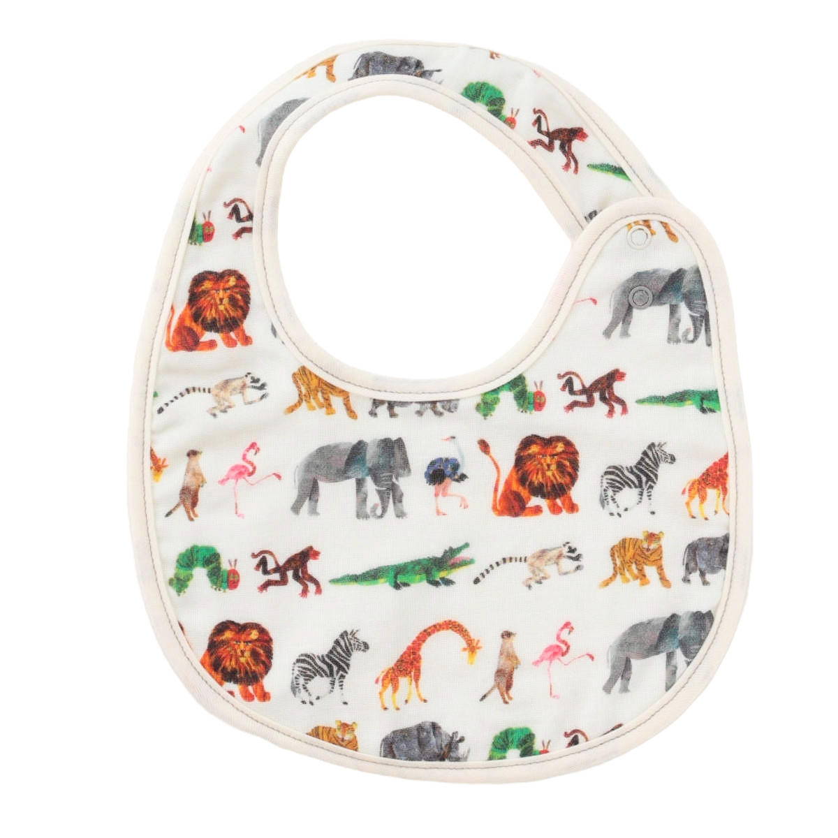 スタイ はらぺこあおむし よだれかけ フルーツ サファリ ( 綿100% ベビー ベビースタイ ビブ 前掛け ガーゼ 綿 日本製 出産祝い プレゼント キャラクター ベビーエプロン お食事エプロン コットン 赤ちゃん かわいい ギフト ) 【サファリ】 サファリ