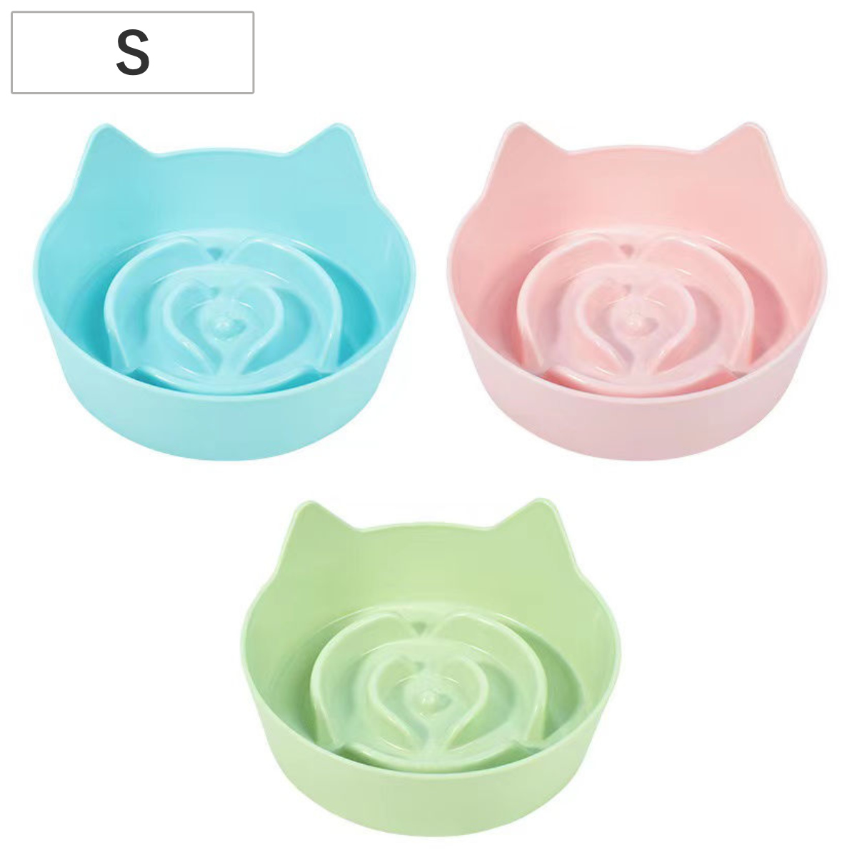 フードボウル 早食い防止 スローフードボウル S アソート ※色は選べません ( ペット 食器 エサ皿 餌皿 早食い防止ボウル プレート 滑り止め エサ 餌入れ ご飯入れ 猫用食器 犬用食器 ペット用 ペット用品 )