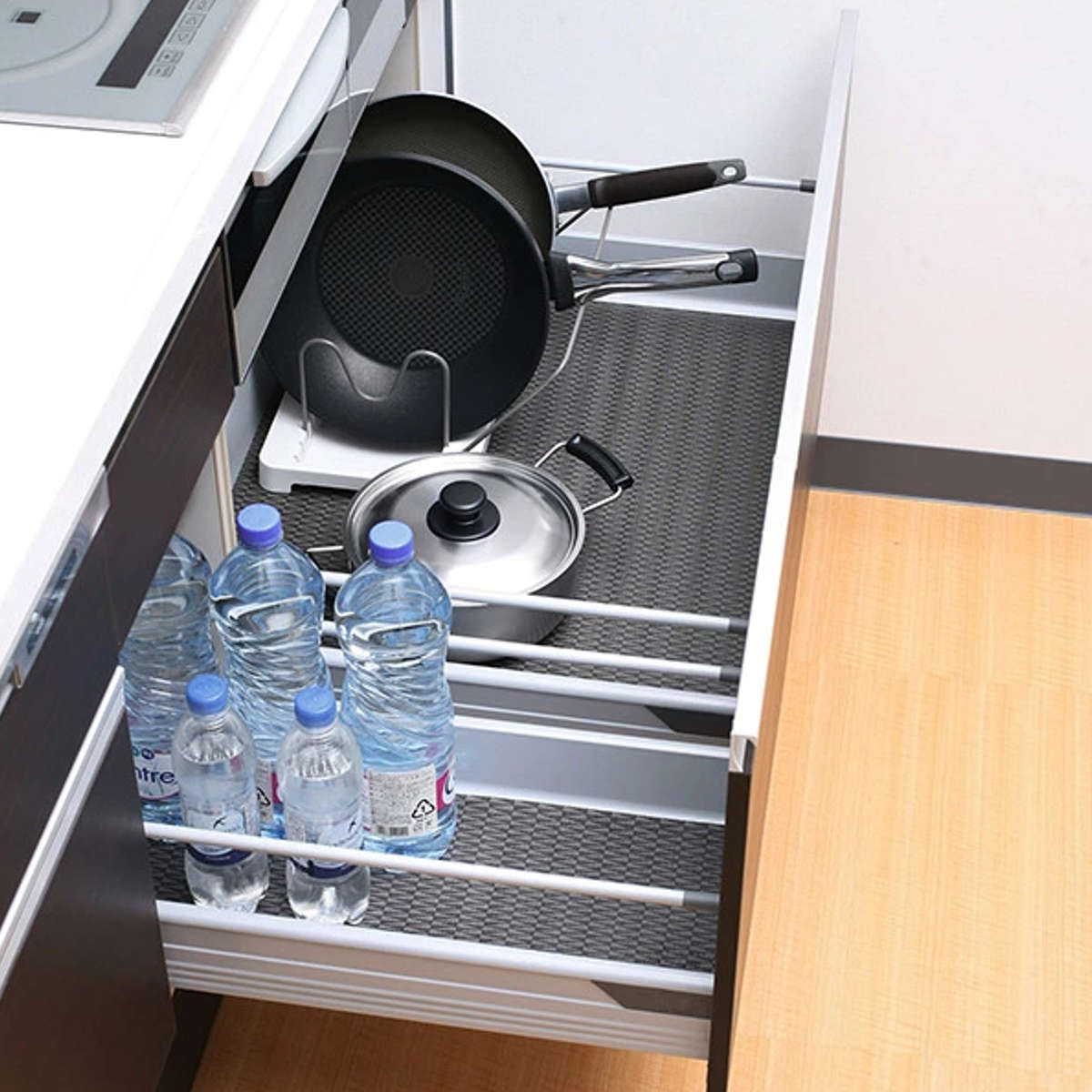 備長炭 システムキッチンの汚れを防ぐシート 35cm 3本セット ( 防汚シート 消臭シート キッチン用品 キッチン雑貨 汚れ防止マット シンク下 消臭加工 抗菌加工 防汚加工 食器棚 キッチン カップボード 引出し 炭 黒 厚手 )