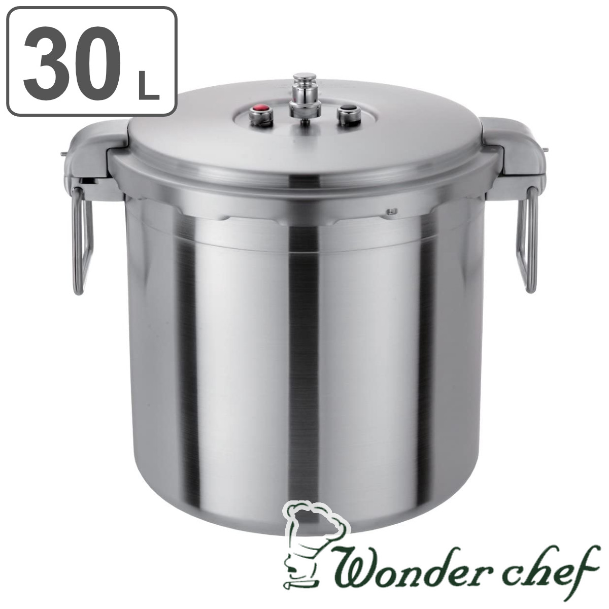 ワンダーシェフ 圧力鍋 30L IH対応 プロ ビッグサイズ 業務用 （ Wonder chef ガス火対応 両手圧力鍋 業務用 プロ用 全面三層構造  両手鍋 深型圧力鍋 深型鍋 厨房 低コスト化 省エネ 時短 調理器具 調理用品 業務用品 厨房機器 ）