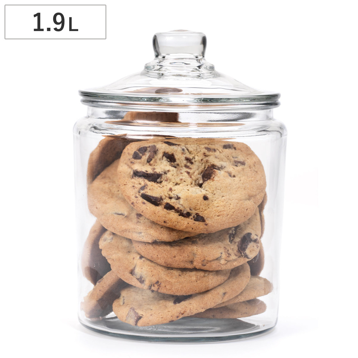 保存容器 1.9L ストレートジャー （ キャニスター ガラス保存容器 クッキージャー ガラスジャー ガラス保存瓶 ガラス容器 保存瓶 保存ビン 保存びん ガラスキャニスター 米びつ ライスストッカー 透明 おしゃれ ）