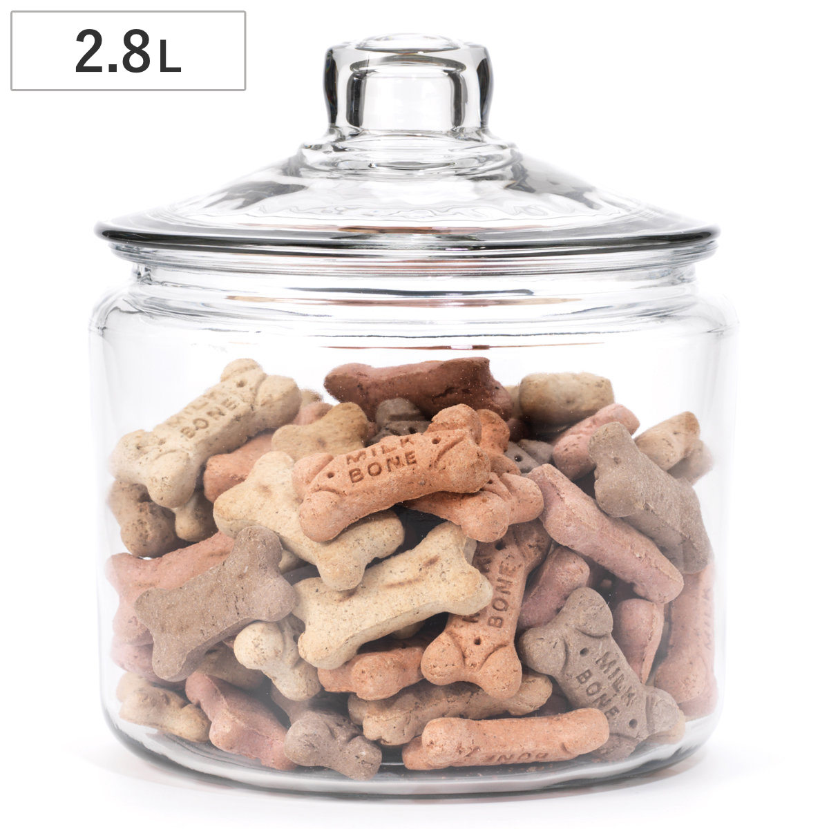保存容器 2.8L ストレートジャー （ キャニスター ガラス保存容器 クッキージャー ガラスジャー ガラス保存瓶 ガラス容器 保存瓶 保存ビン 保存びん ガラスキャニスター 米びつ ライスストッカー 透明 おしゃれ ）