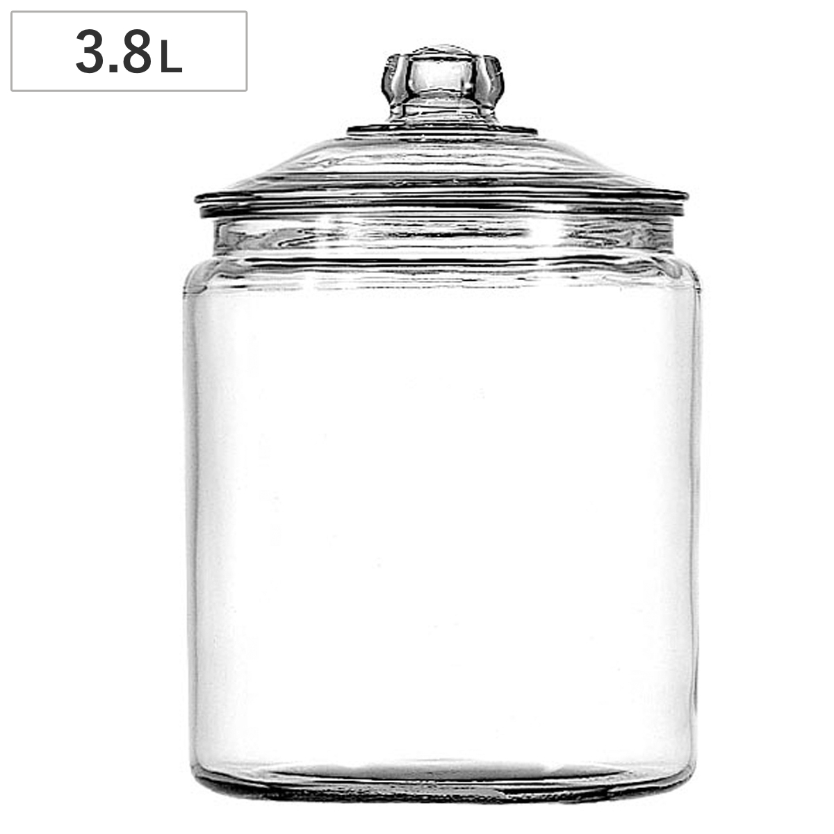 保存容器 3.8L ストレートジャー （ キャニスター ガラス保存容器 クッキージャー ガラスジャー ガラス保存瓶 ガラス容器 保存瓶 保存ビン 保存びん ガラスキャニスター 米びつ ライスストッカー 透明 おしゃれ ）